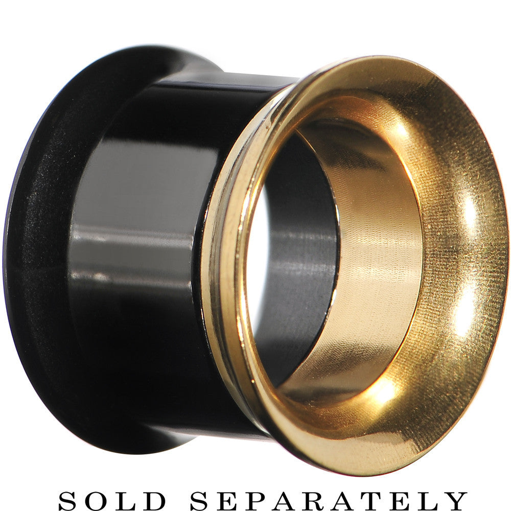 1/2 Black and Gold IP Gleaming Screw Fit Tunnel