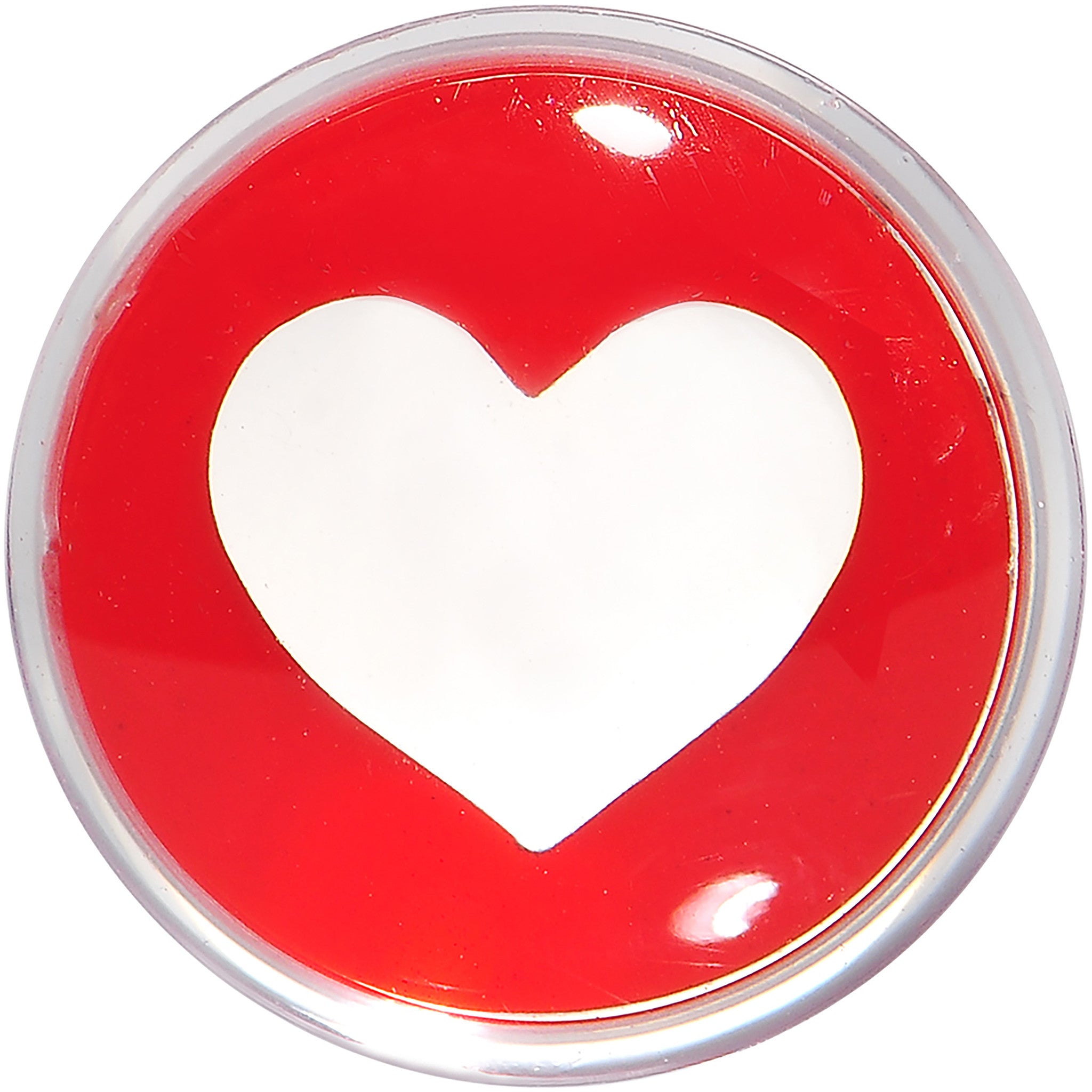 1/2 Clear Red Acrylic Adoring Heart Saddle Plug