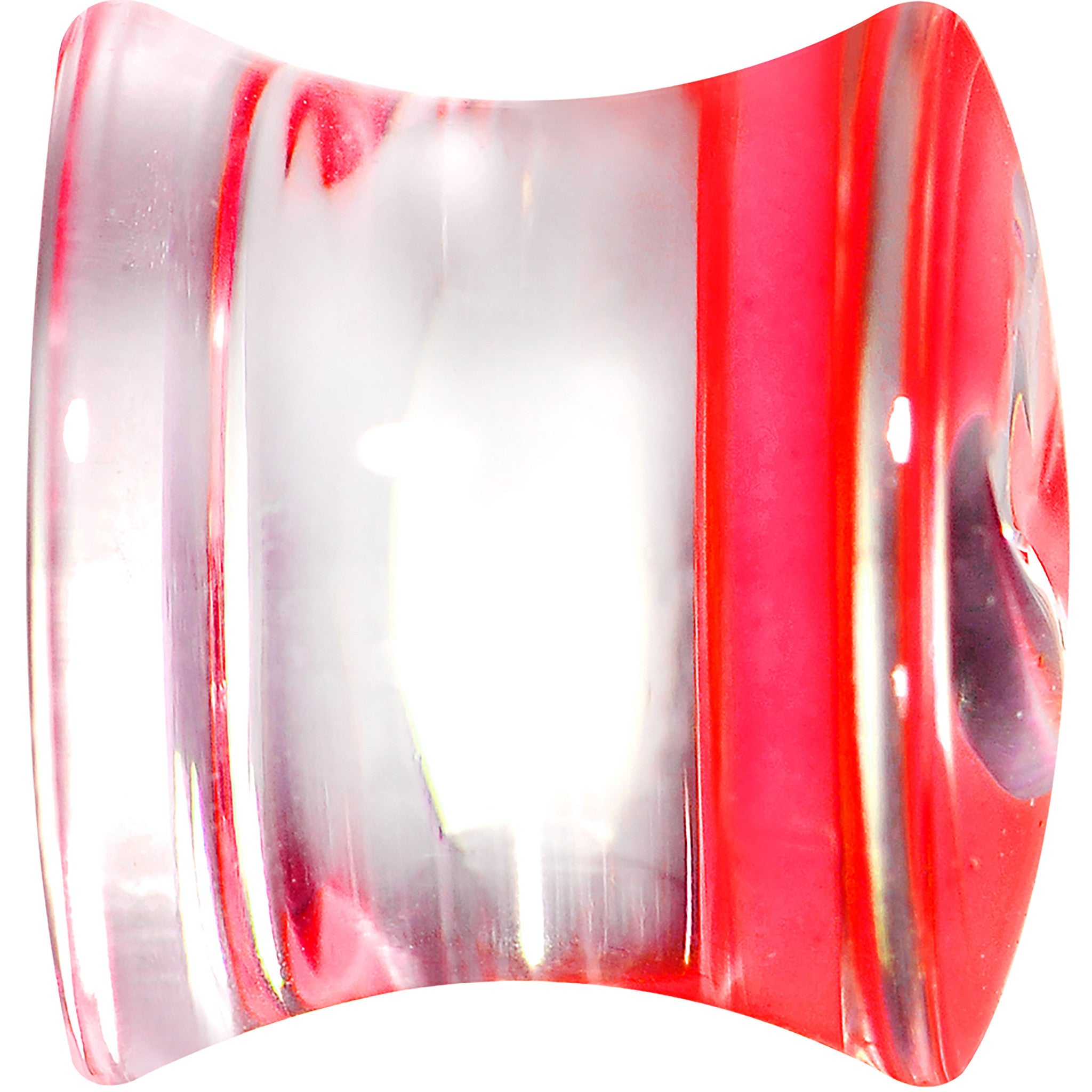 1/2 Clear Red Acrylic Adoring Heart Saddle Plug