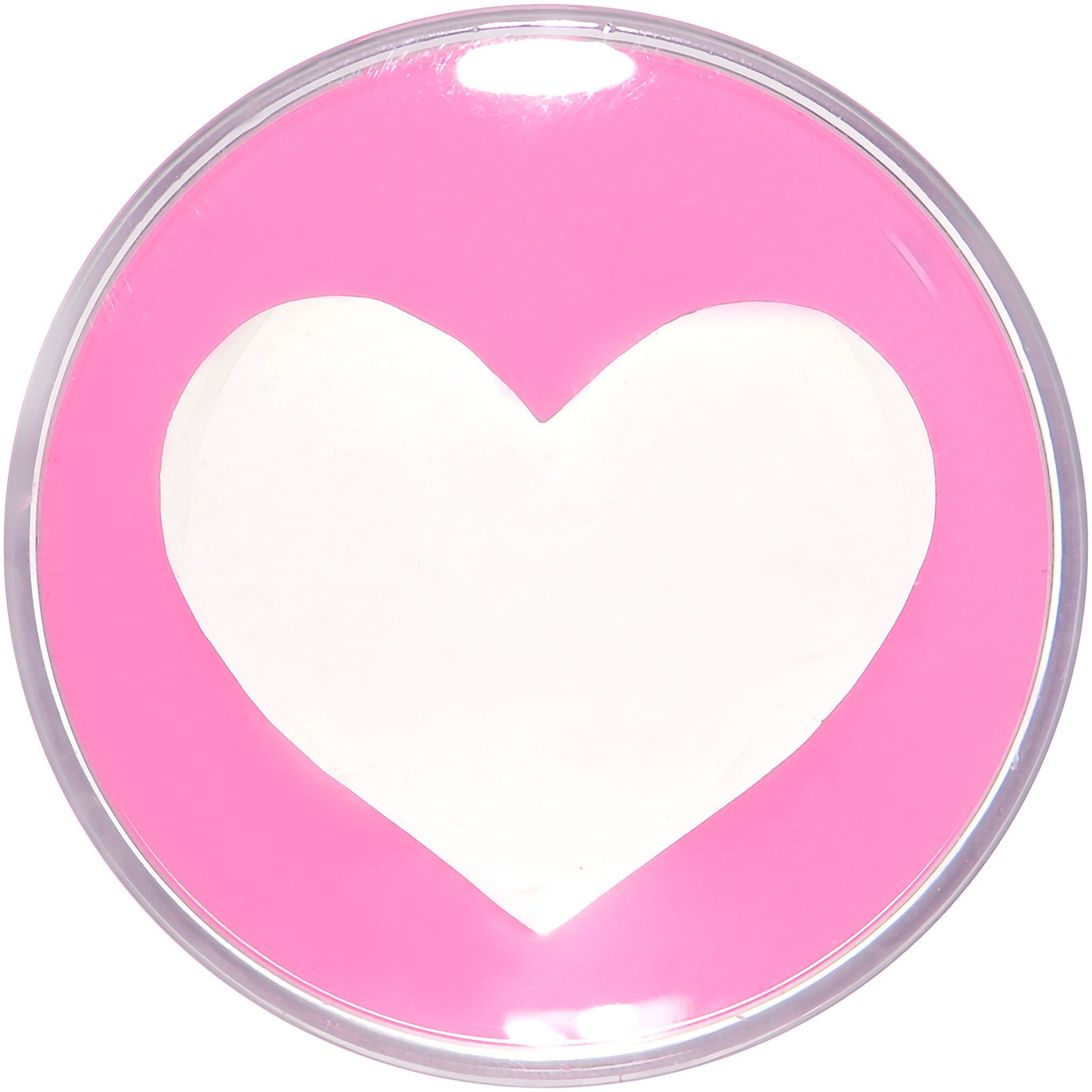 9/16 Clear Pink Acrylic Adoring Heart Saddle Plug