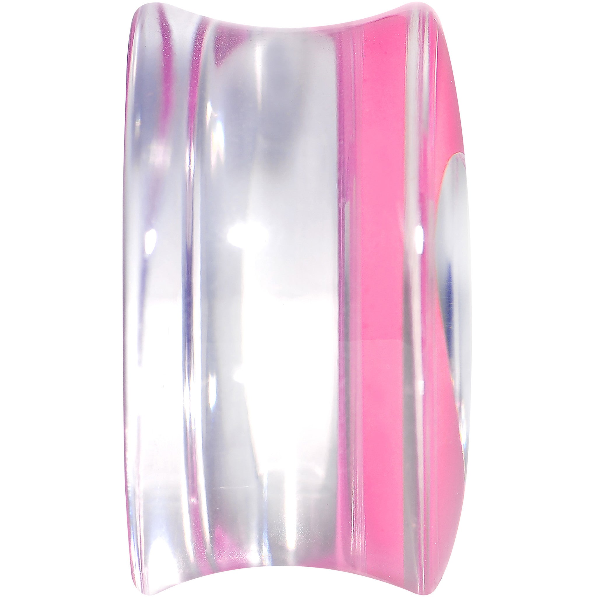 18mm Clear Pink Acrylic Adoring Heart Saddle Plug