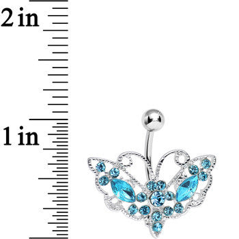 Aqua Gem Victorian Bewitching Butterfly Belly Ring