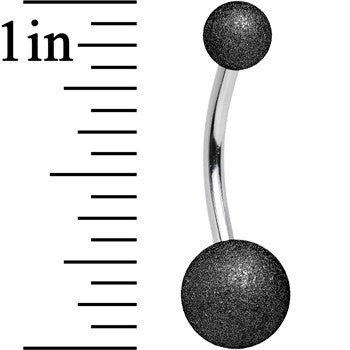 14 Gauge 1/2 Black Sandblasted Steel Belly Ring 5mm and 8mm Ball