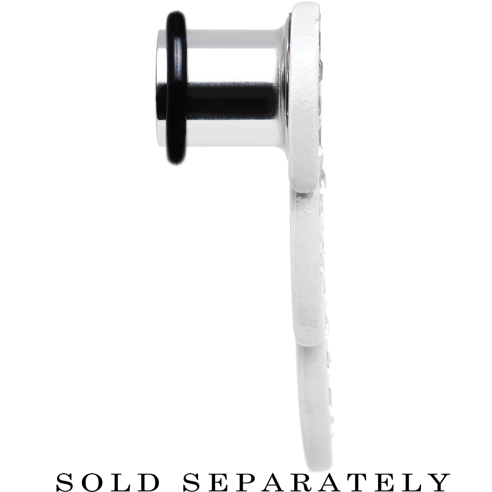 00G Clear Gem Brilliant Angel Wing Single Flare Steel Plug