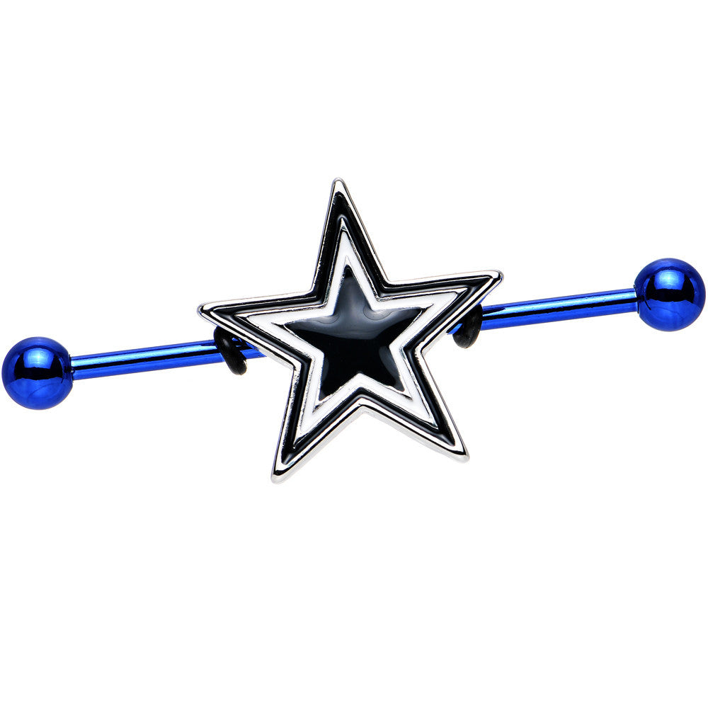 Licensed NFL Blue Anodized Dallas Cowboys Industrial Barbell 38mm