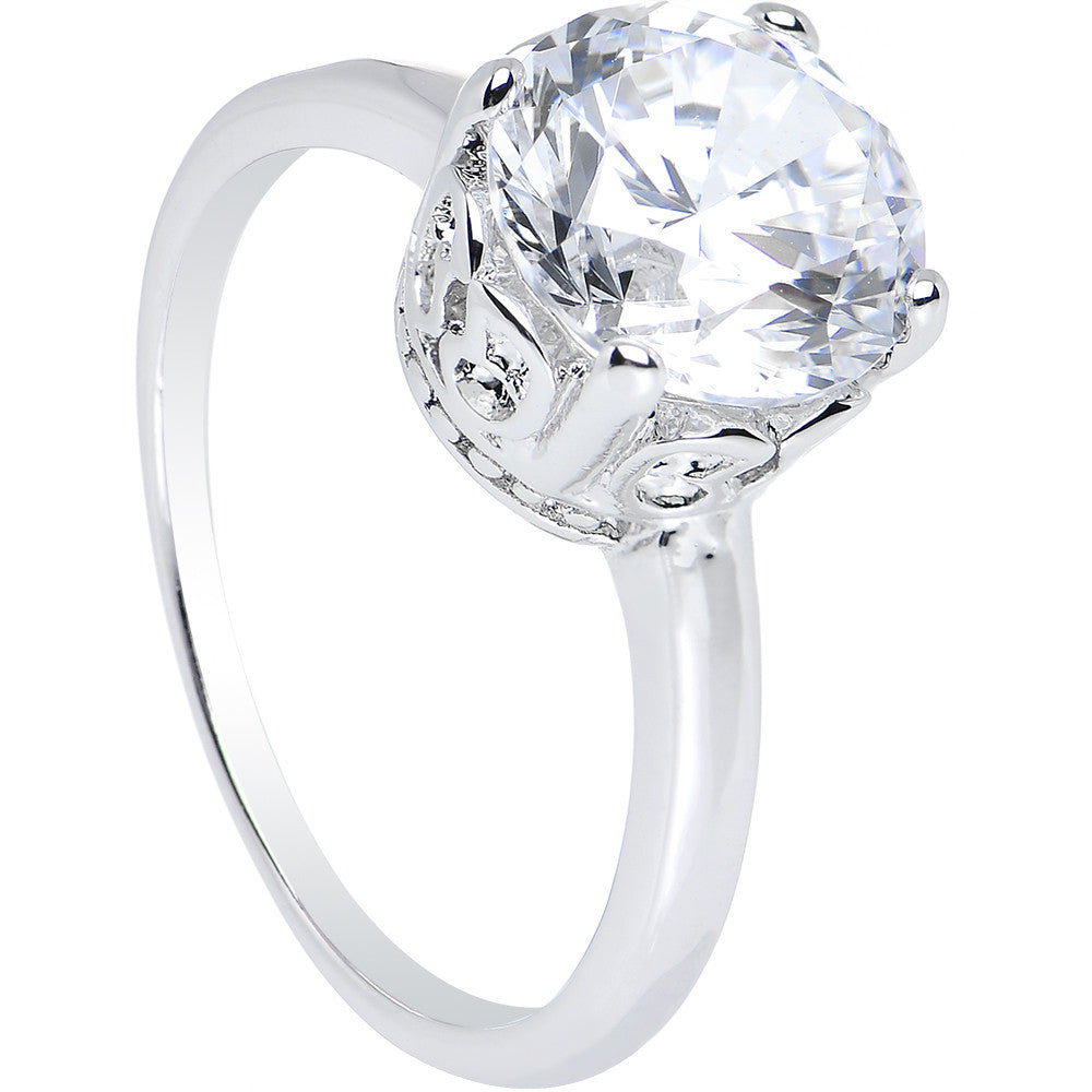 Clear Cubic Zirconia Pretty Princess Ring Sizes 6 to 8