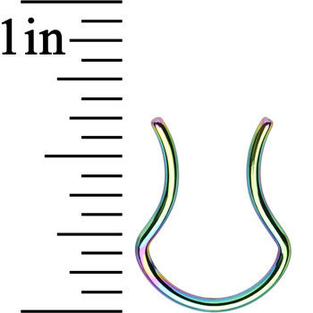 16G 5/8 Rainbow Anodized Titanium Septum Retainer
