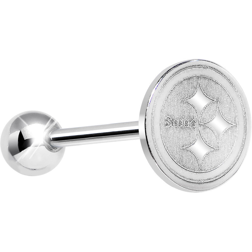 Officially Licensed NFL Cut Out Pittsburgh Steelers Barbell Tongue Ring