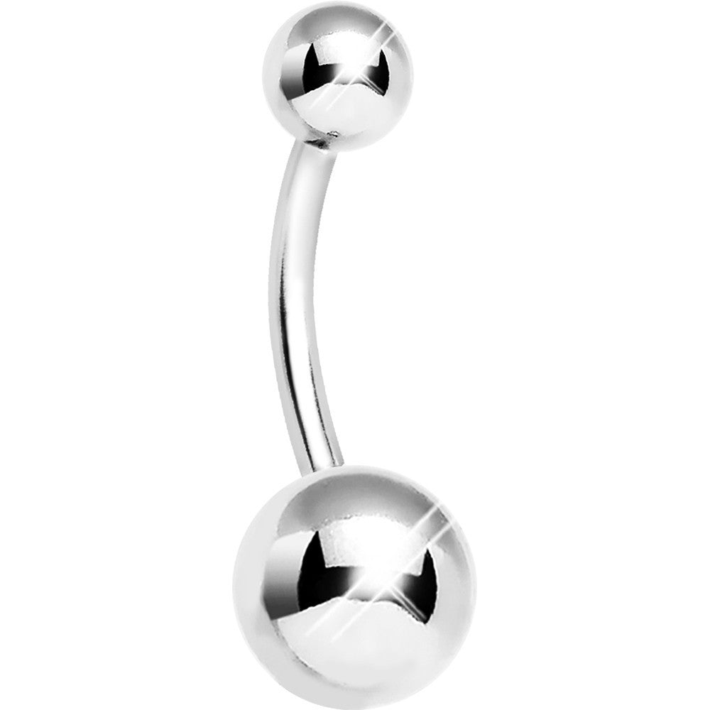 14 Gauge 3/8 Stainless Steel CURVED Belly Ring Body Jewelry