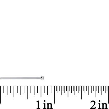 18G 3/4 Clear CZ Steel Straight Fishtail Nose Ring 2.5mm