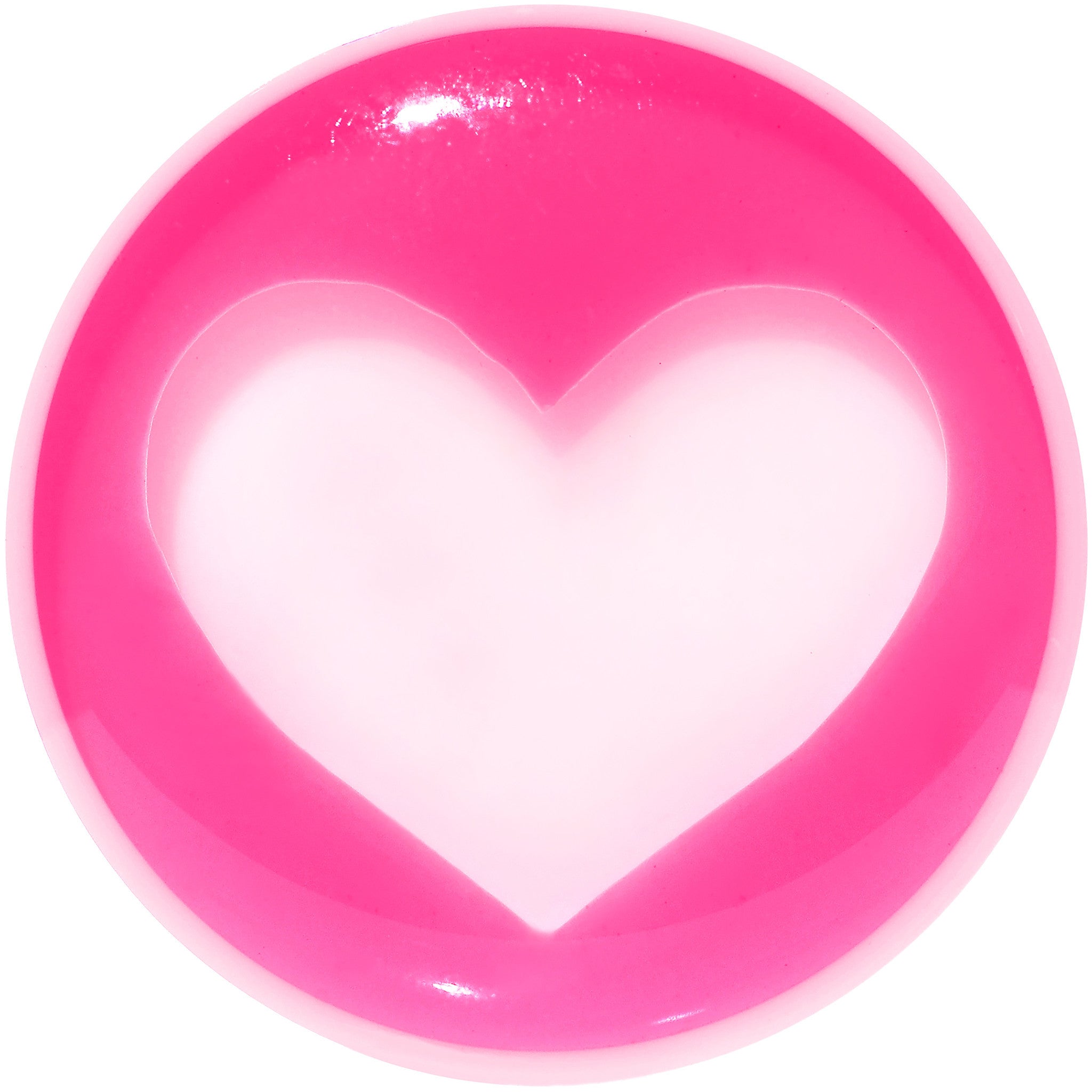 18mm White Pink Acrylic Adoring Heart Saddle Plug