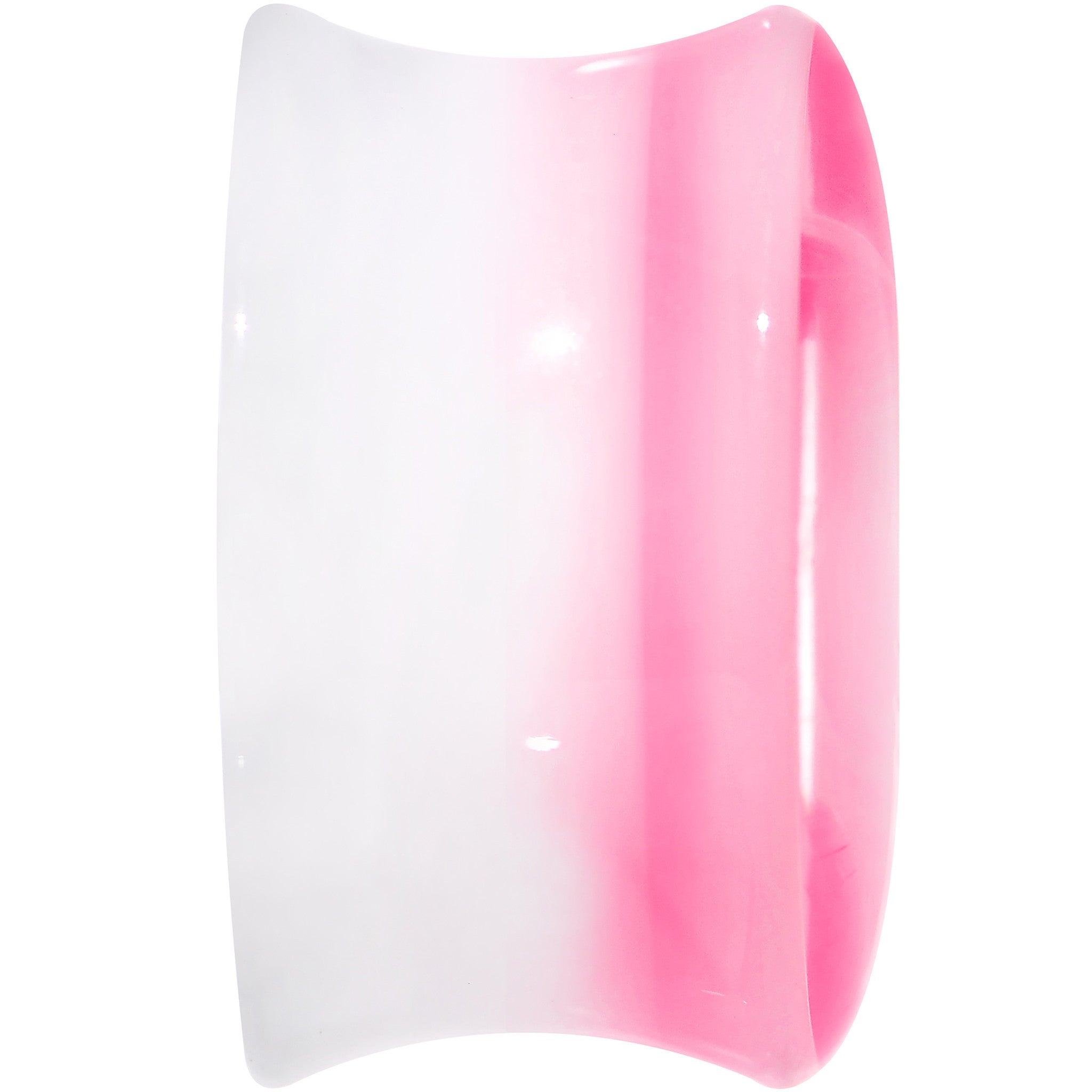 18mm White Pink Acrylic Adoring Heart Saddle Plug