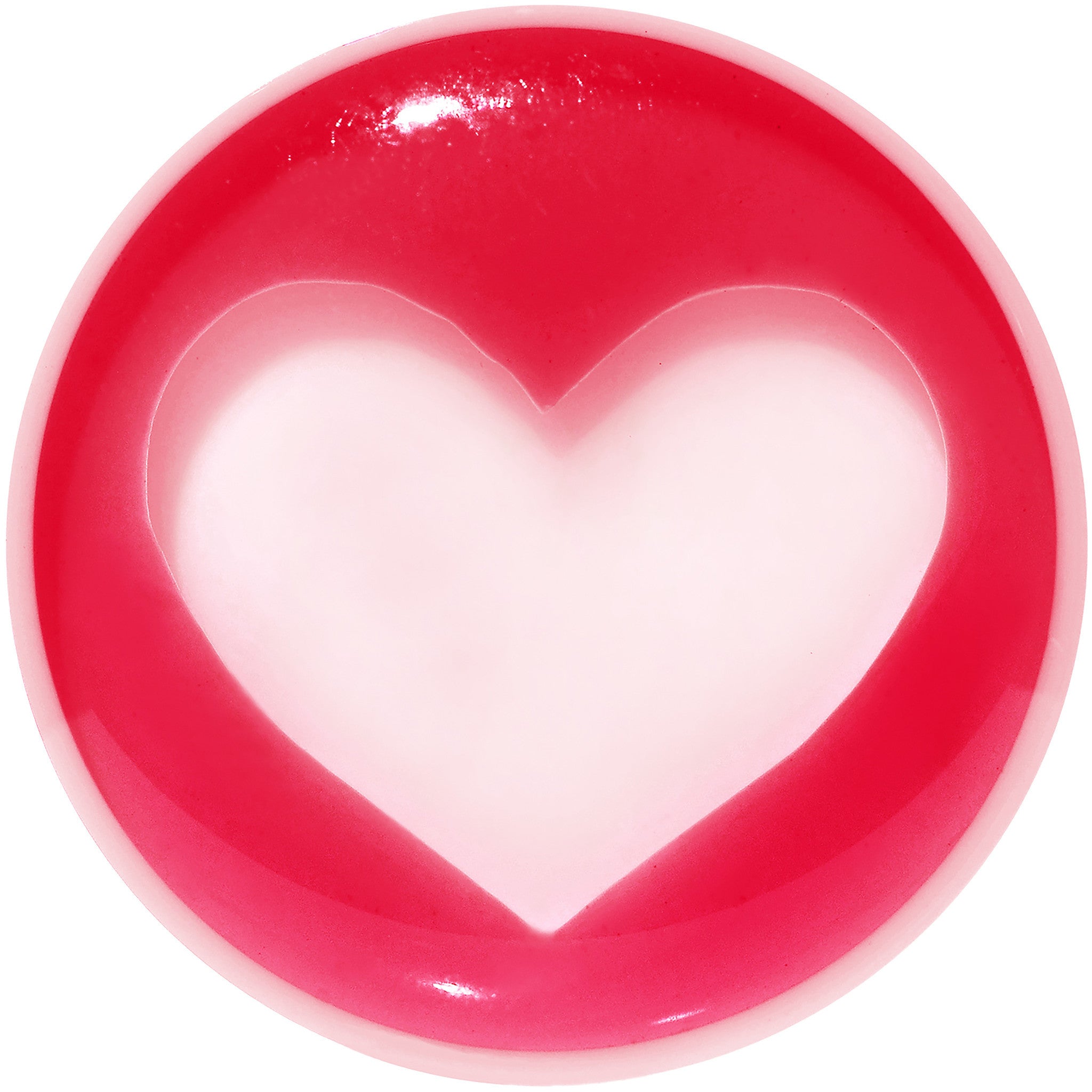 20mm White Red Acrylic Adoring Heart Saddle Plug
