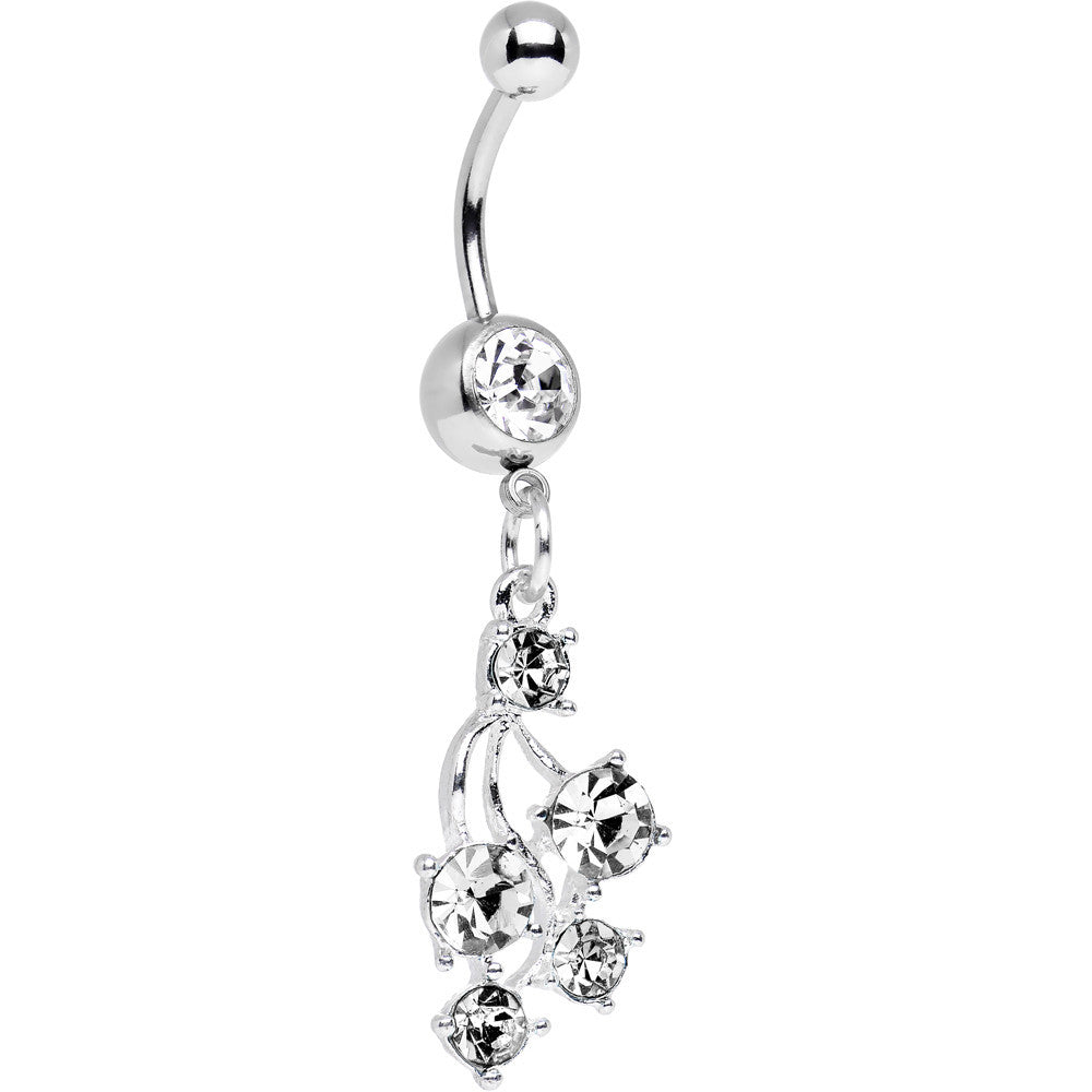 Clear Gem Glamorous Cluster of Grapes Dangle Belly Ring