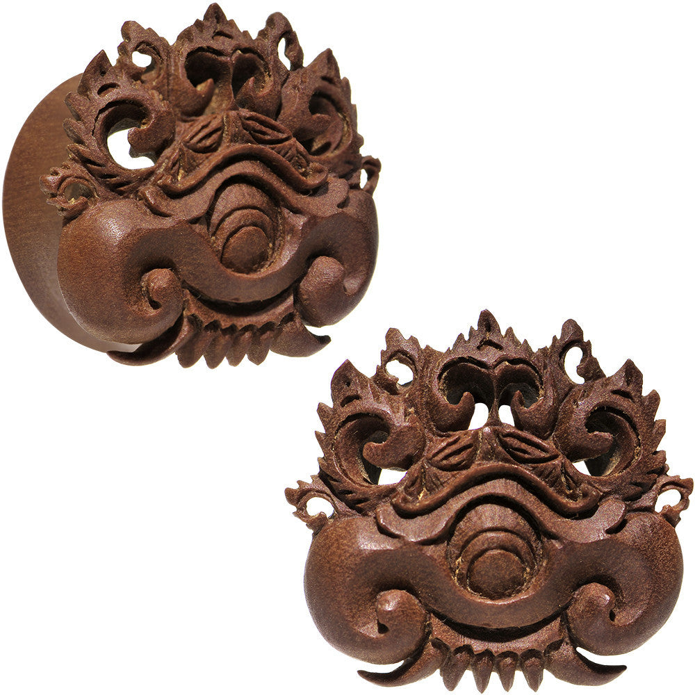 3/4 Organic Wood Dark Magic Hand Carved Plug Set