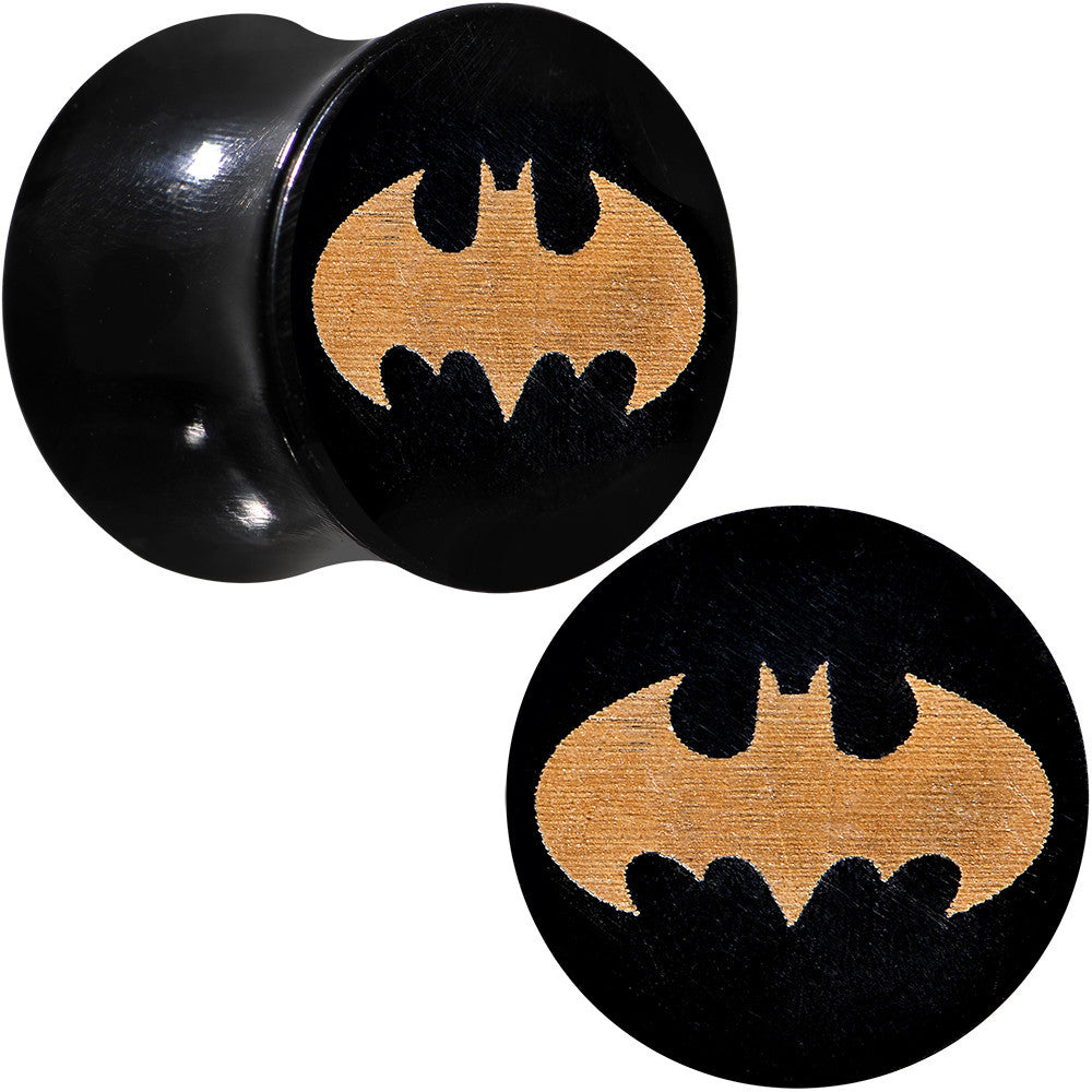1/2 Organic Buffalo Horn Licensed Batman Logo Saddle Plug Set