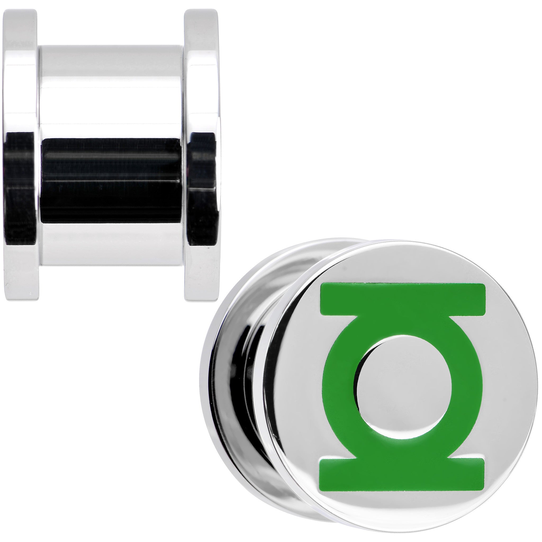 1/2 Stainless Steel Licensed Green Lantern Screw Fit Plug Set
