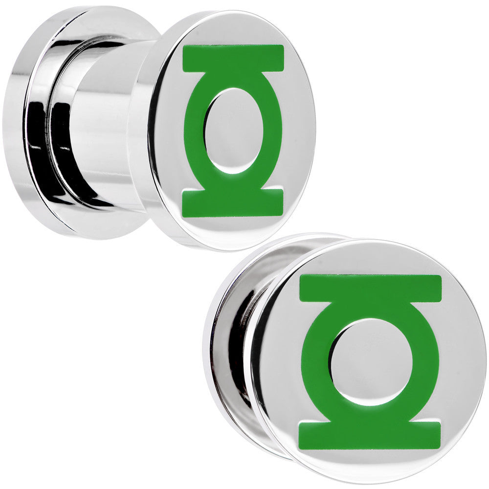 00 Gauge Stainless Steel Licensed Green Lantern Screw Fit Plug Set