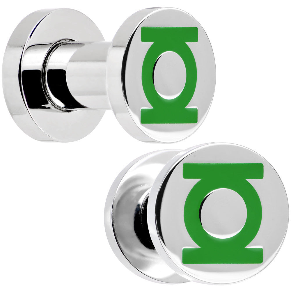 4 Gauge Stainless Steel Licensed Green Lantern Screw Fit Plug Set