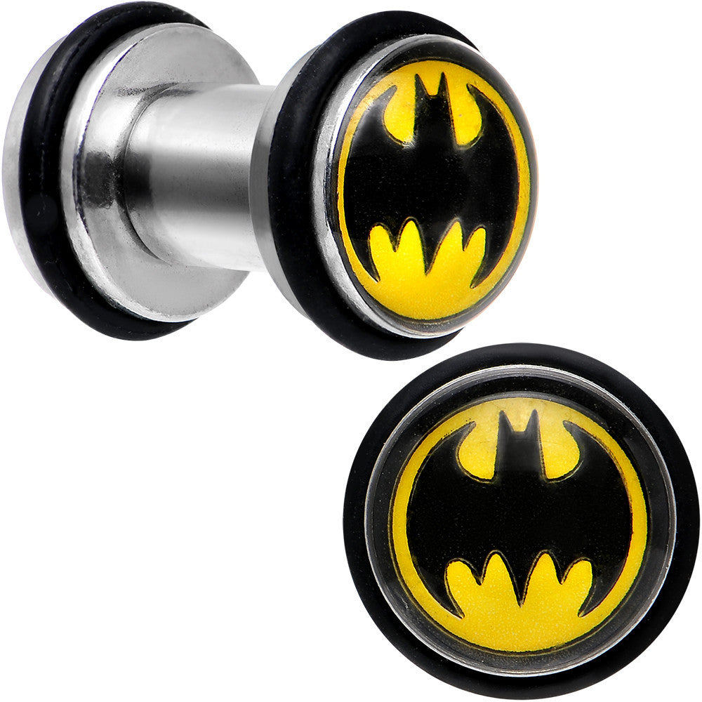 4 Gauge Stainless Steel Barbell Illusion Batman Mini Ear Plug Set