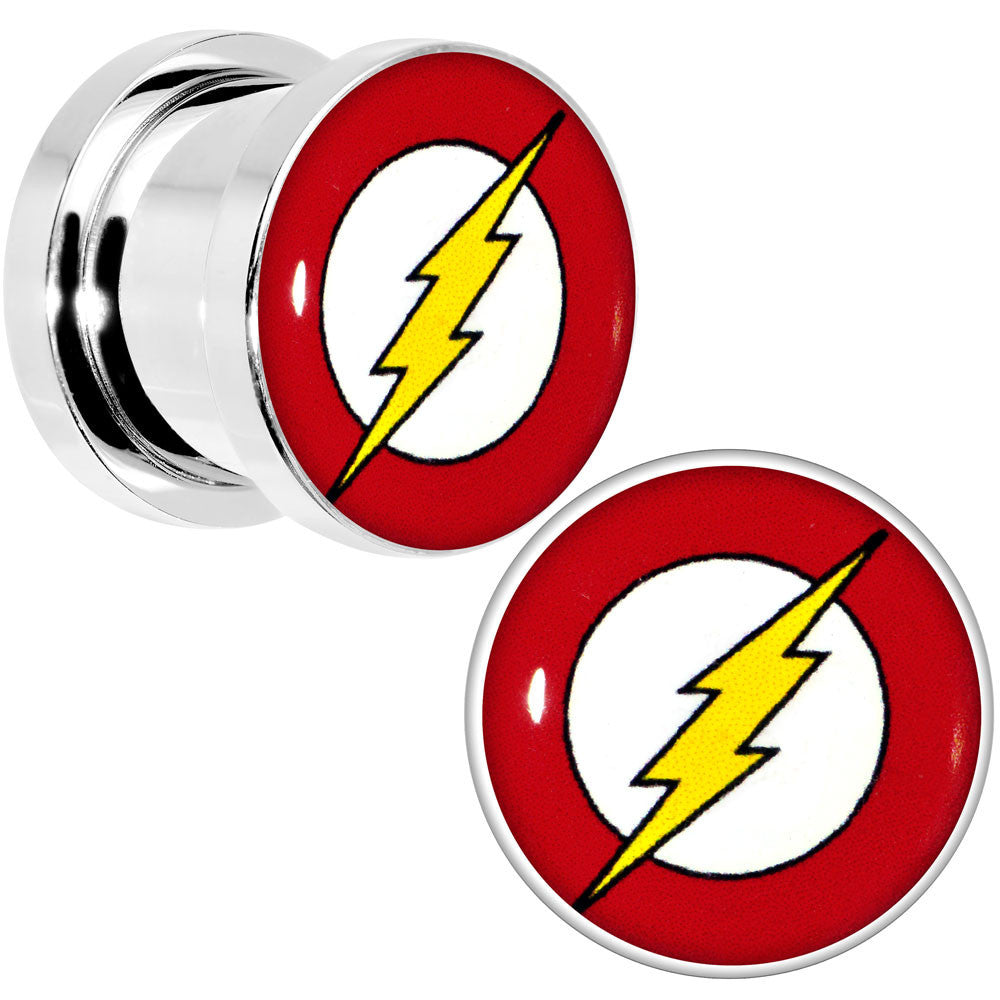 7/16 Stainless Steel Licensed The Flash Logo Screw Fit Plug Set