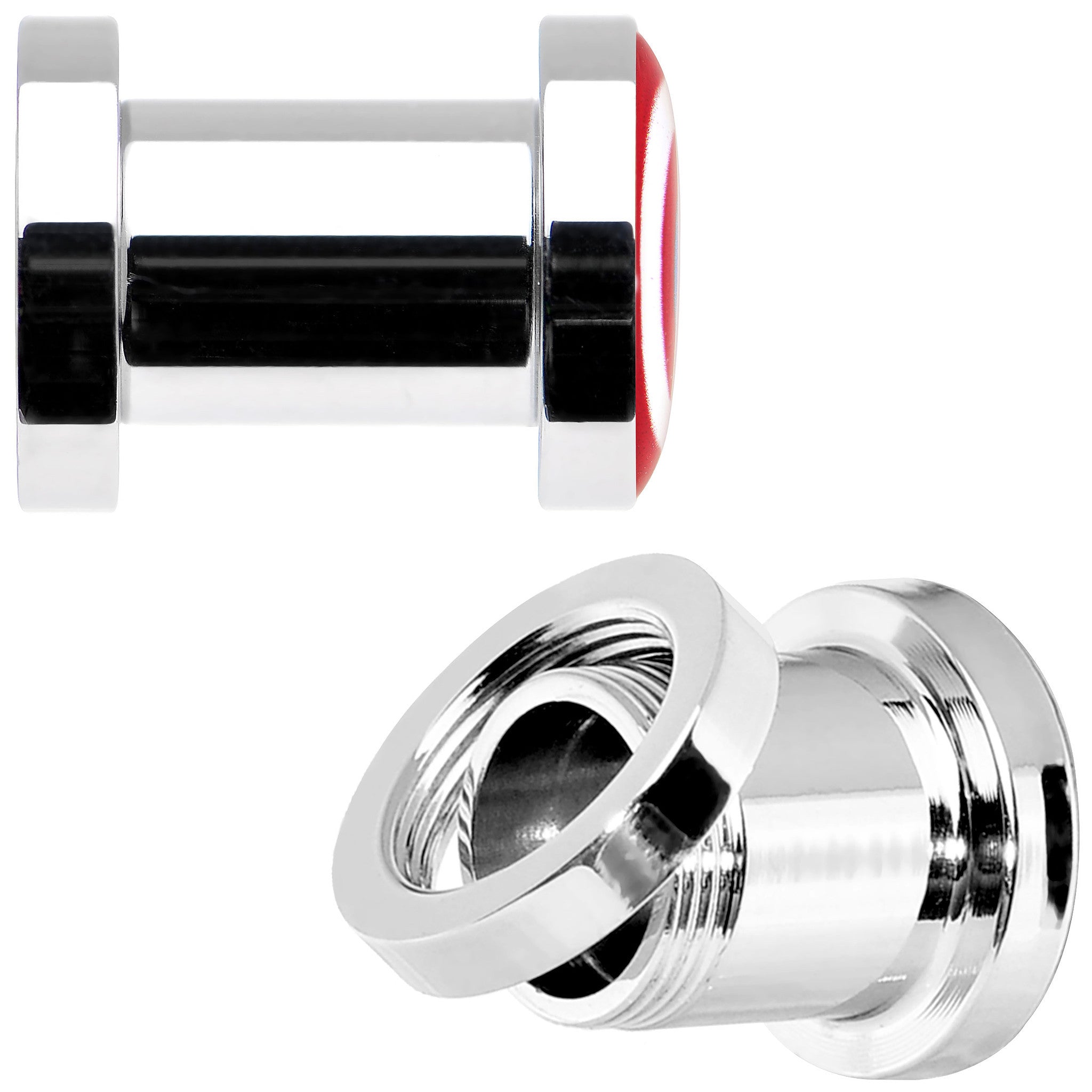 2G Steel Licensed Captain America Logo Screw Fit Plug Set