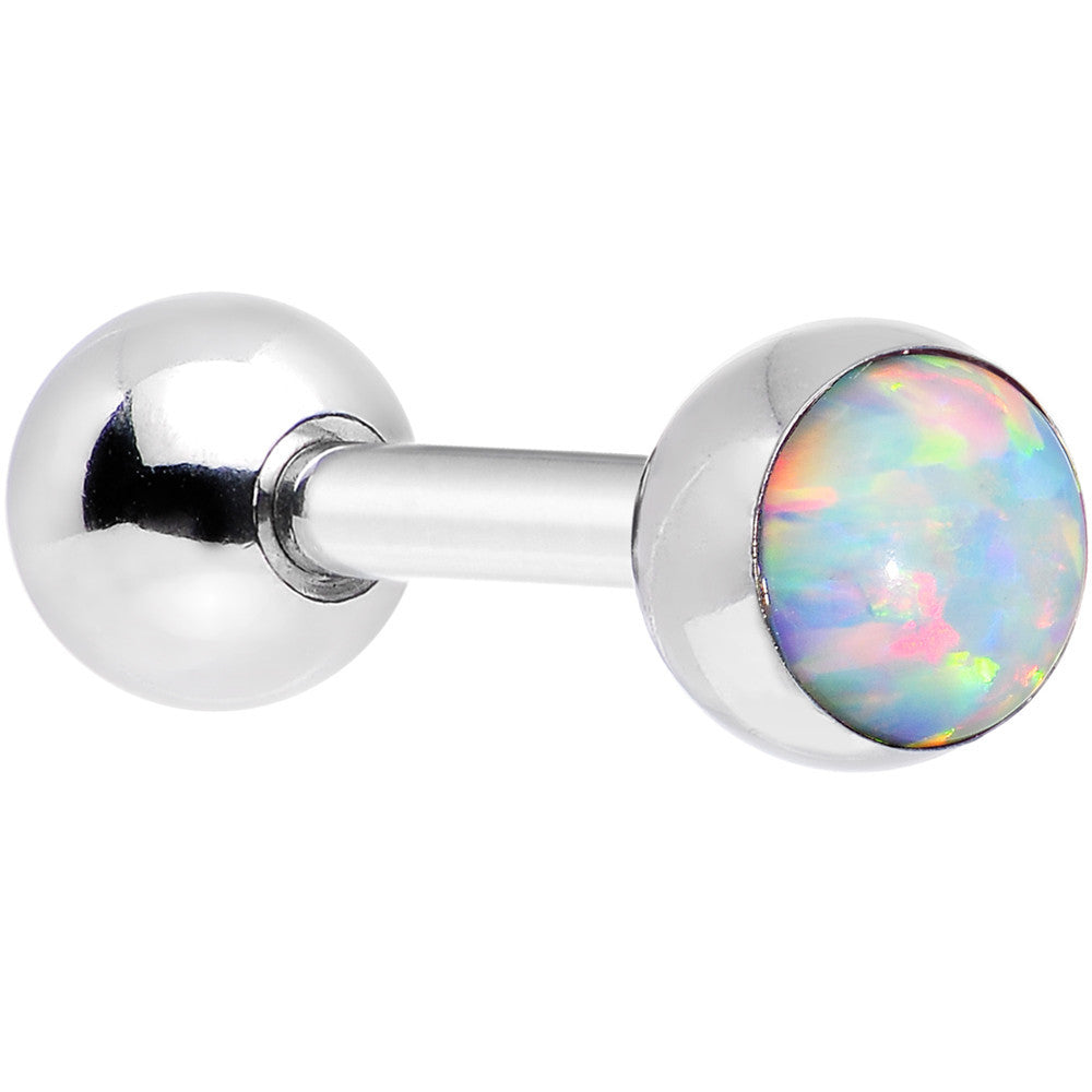 16 Gauge 4mm Imitation White Opal Tragus Cartilage Earring