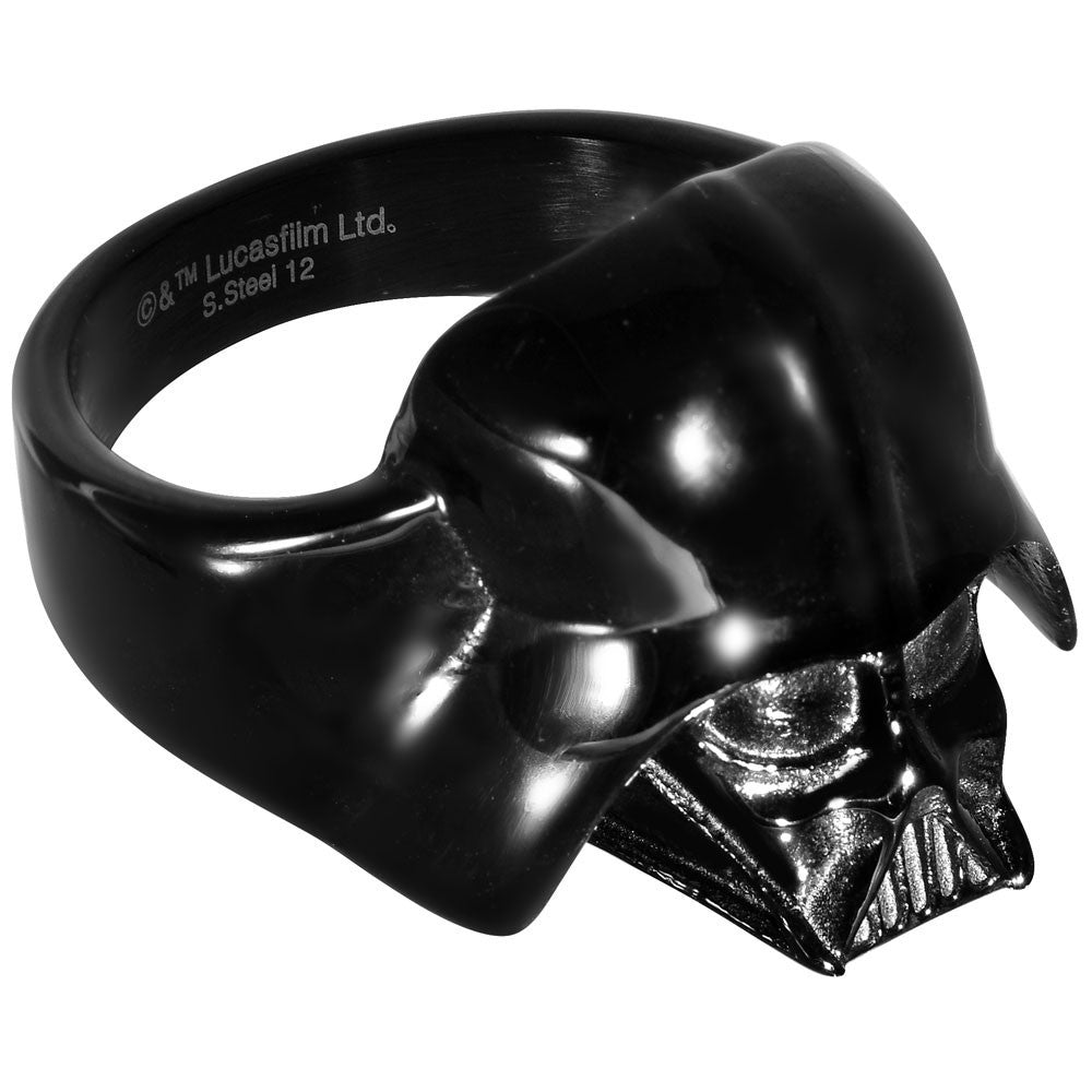 Licensed Black IP Star Wars 3D Darth Vader Ring