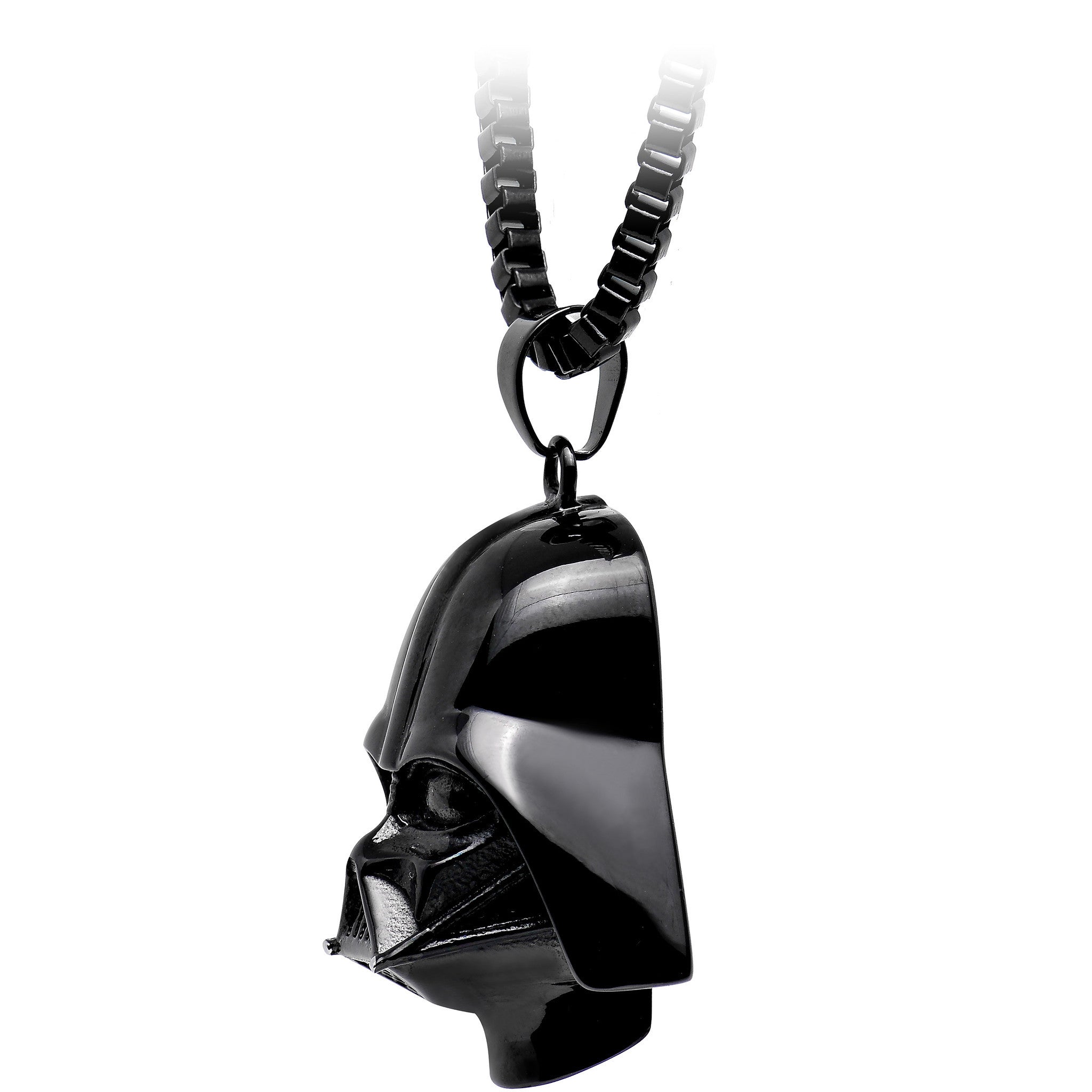 Licensed Black IP Star Wars 3D Darth Vader Pendant Necklace