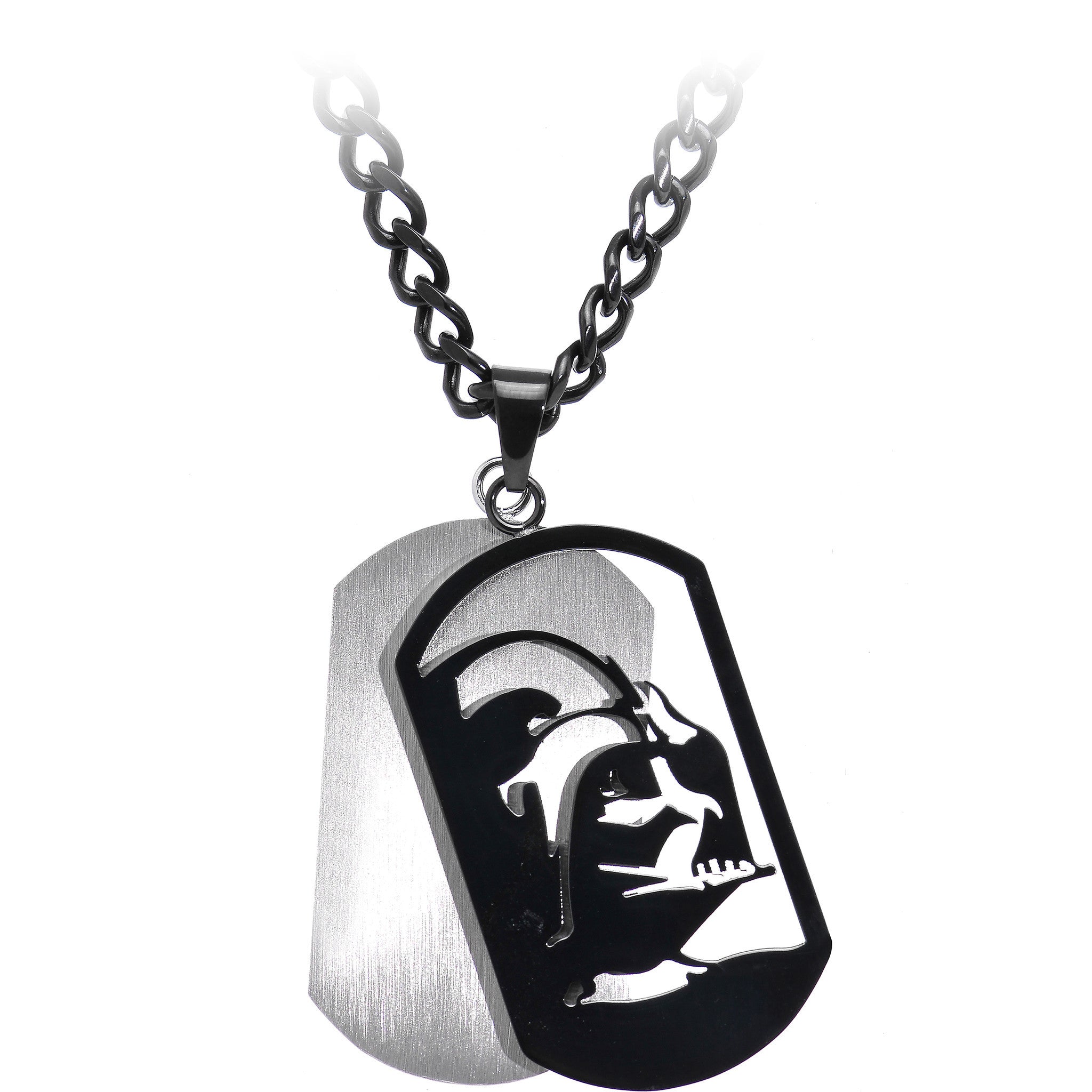 Licensed Black IP Star Wars Darth Vader Dog Tag Pendant Necklace