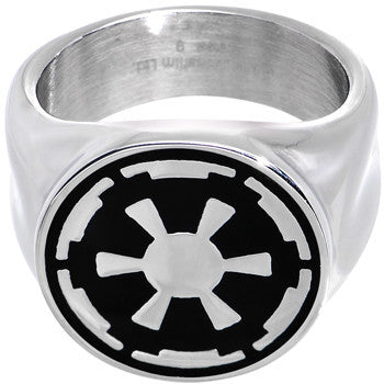 Licensed Steel Star Wars Galactic Empire Symbol Ring