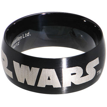 Licensed Black IP Star Wars Logo Ring