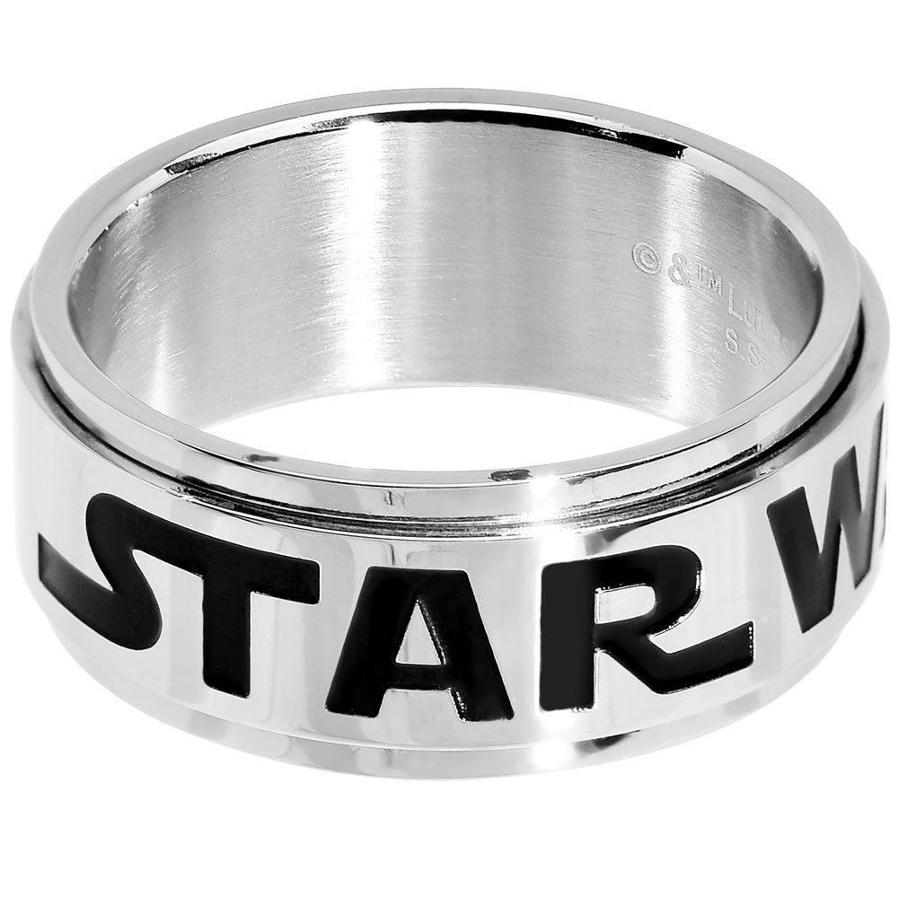 Licensed Steel Star Wars Logo Spinner Ring