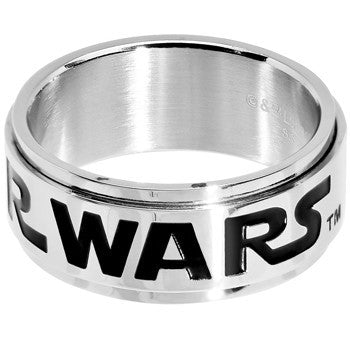 Licensed Steel Star Wars Logo Spinner Ring