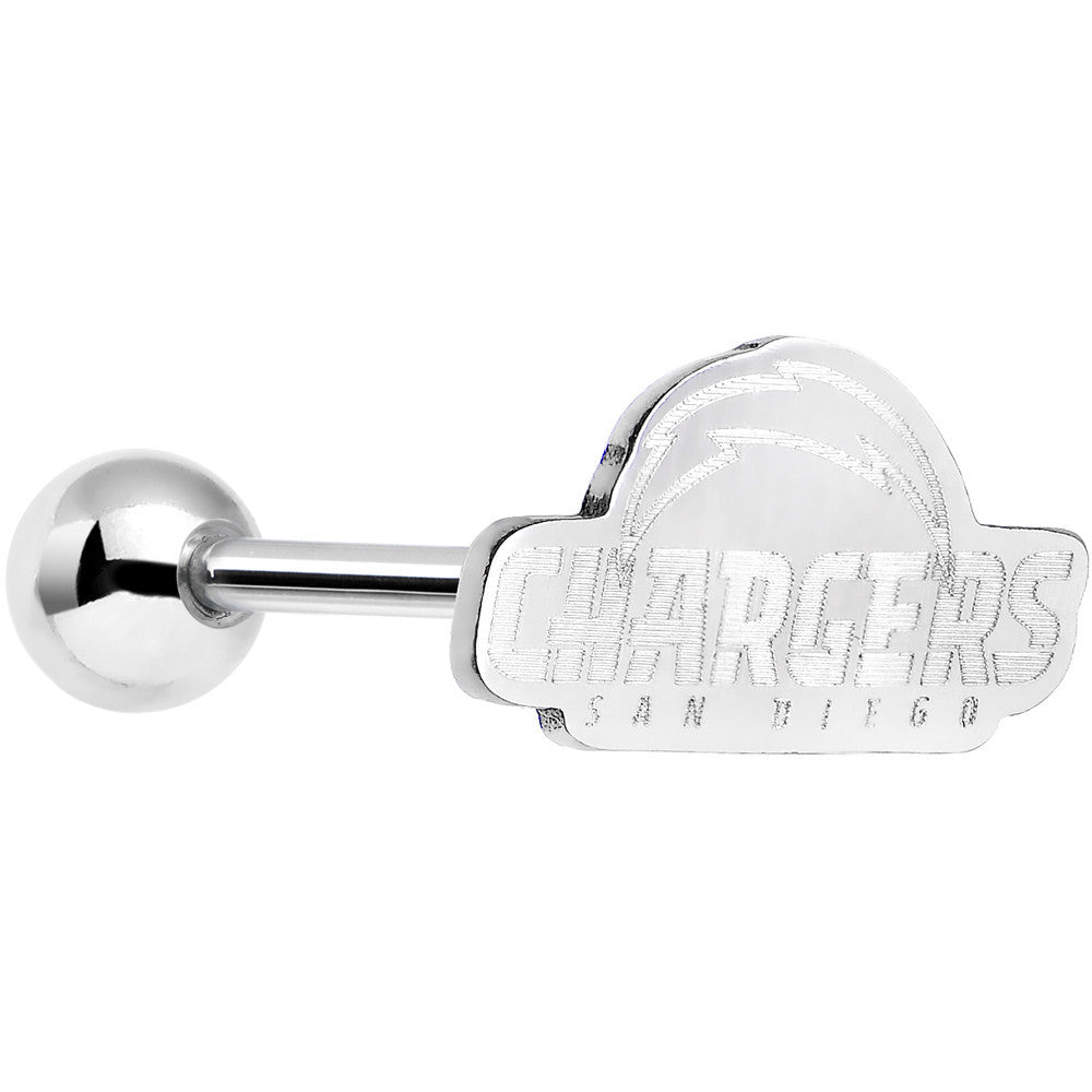 Officially Licensed NFL Cut Out San Diego Chargers Barbell Tongue Ring