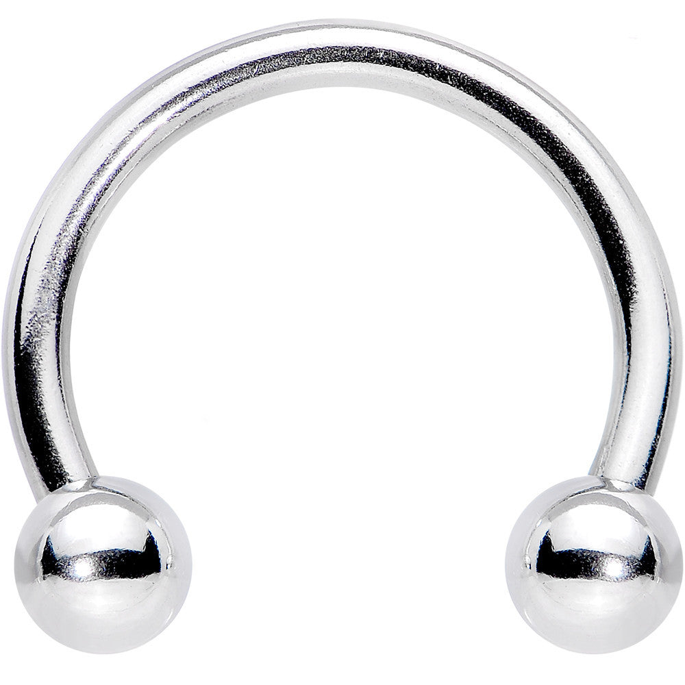 14G 1/2" Stainless Steel 4mm Ball Horseshoe Circular Barbell
