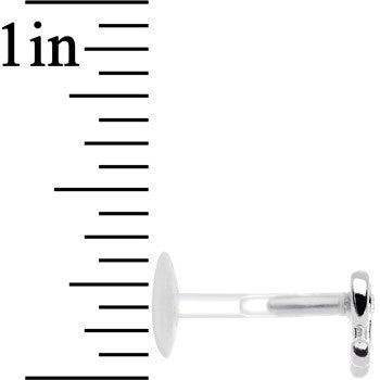 16G 5/16 925 Sterling Silver Clear Bow Push In Tragus Earring