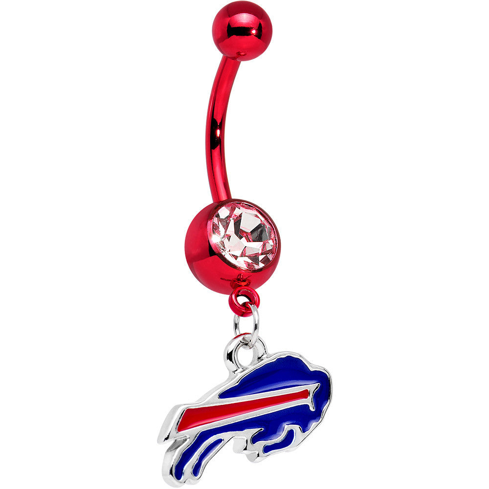 Officially Licensed NFL Buffalo Bills Dangle Belly Ring