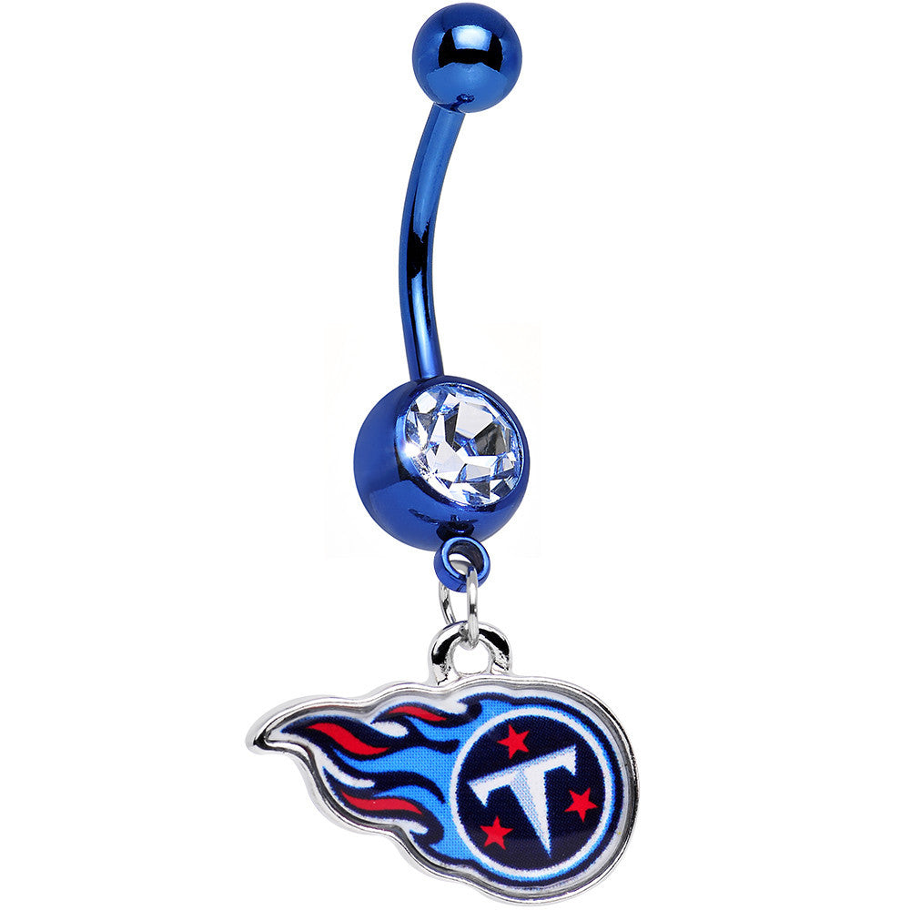 Officially Licensed NFL Tennessee Titans Dangle Belly Ring