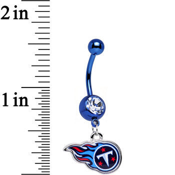 Officially Licensed NFL Tennessee Titans Dangle Belly Ring