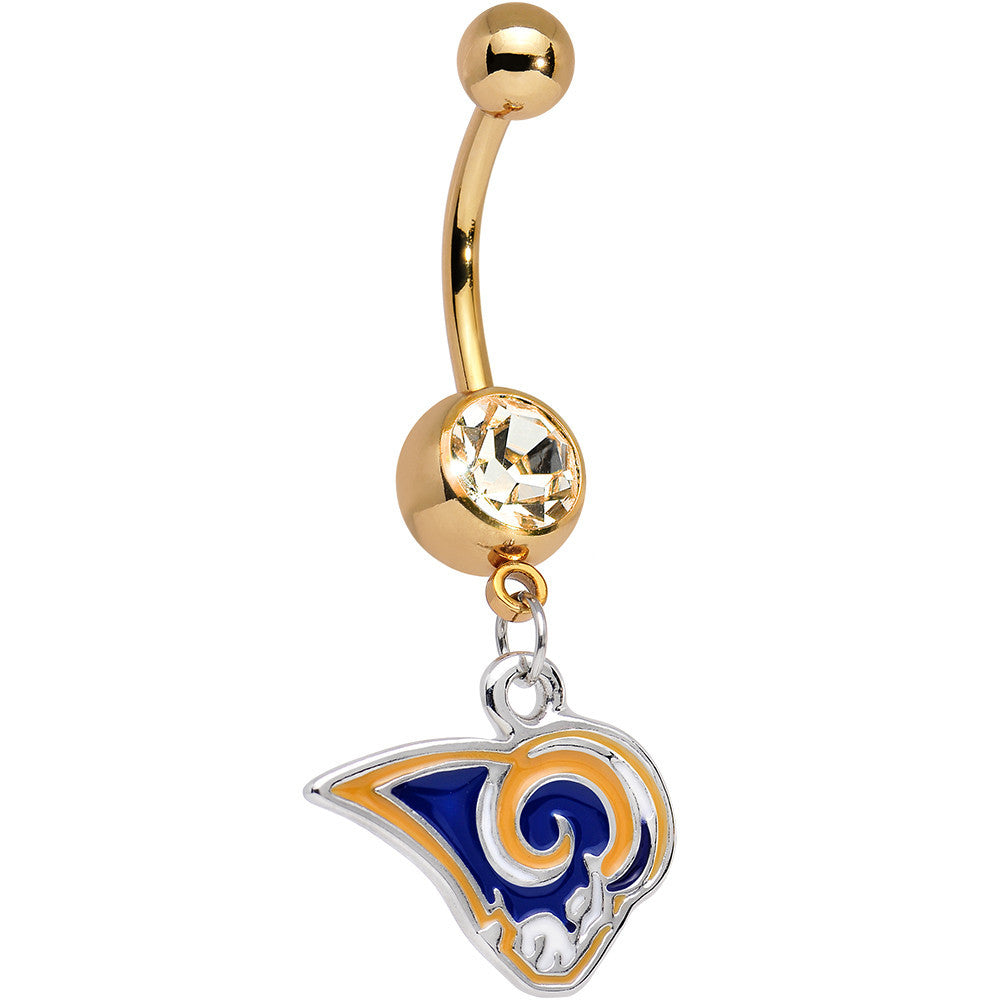 Officially Licensed NFL St. Louis Rams Dangle Belly Ring