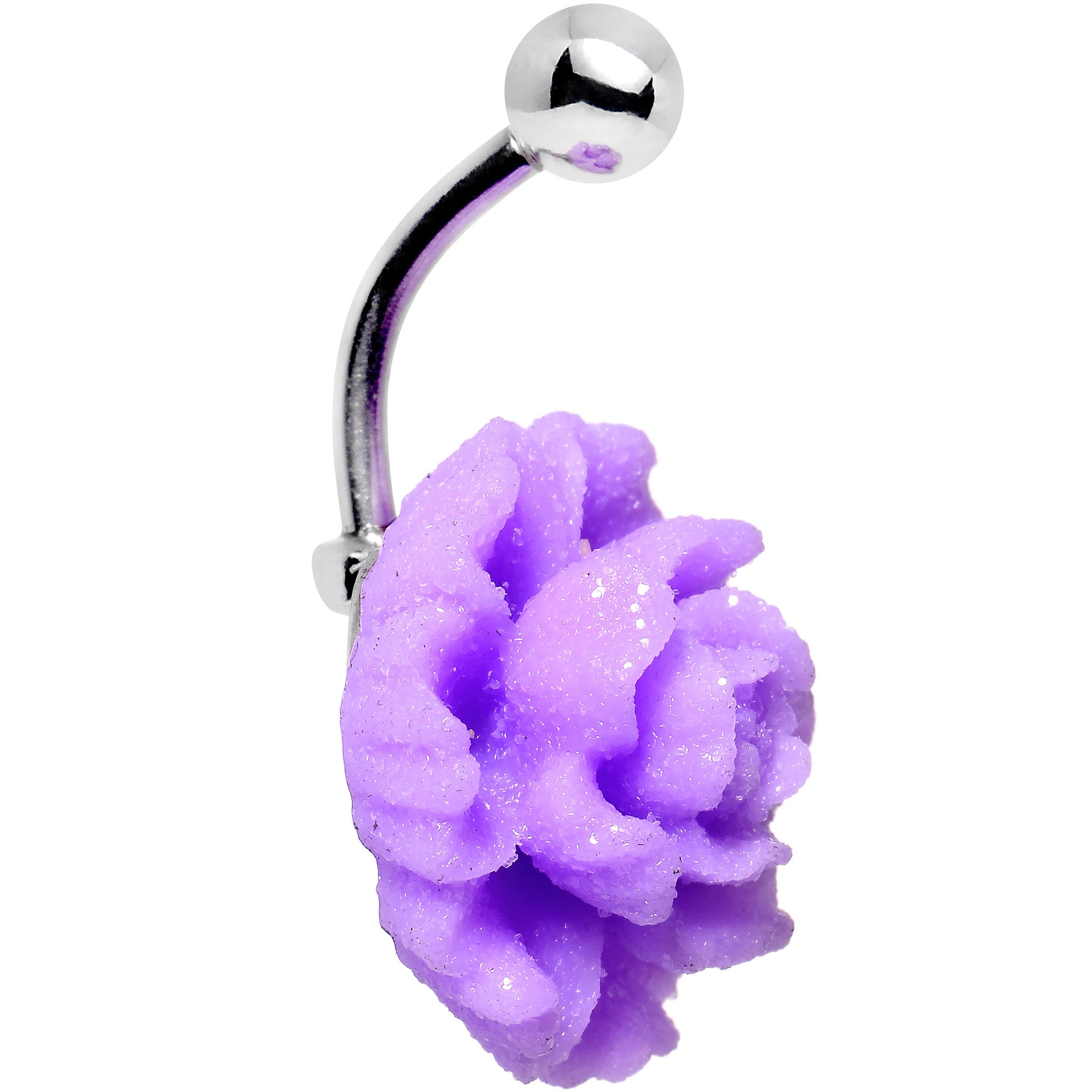 Light Purple Gerbera Flower Belly Ring
