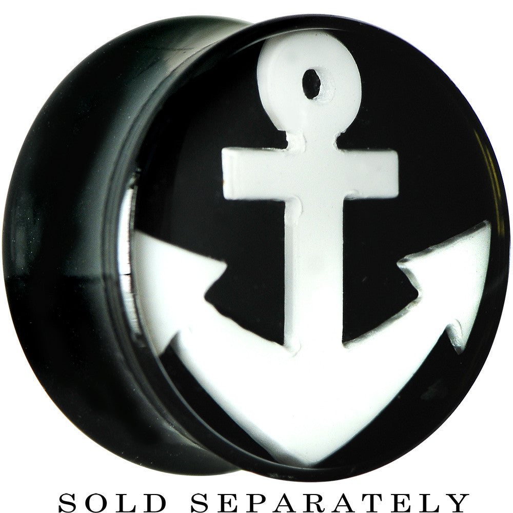 18mm Black Acrylic Drop the White Anchor Saddle Plug