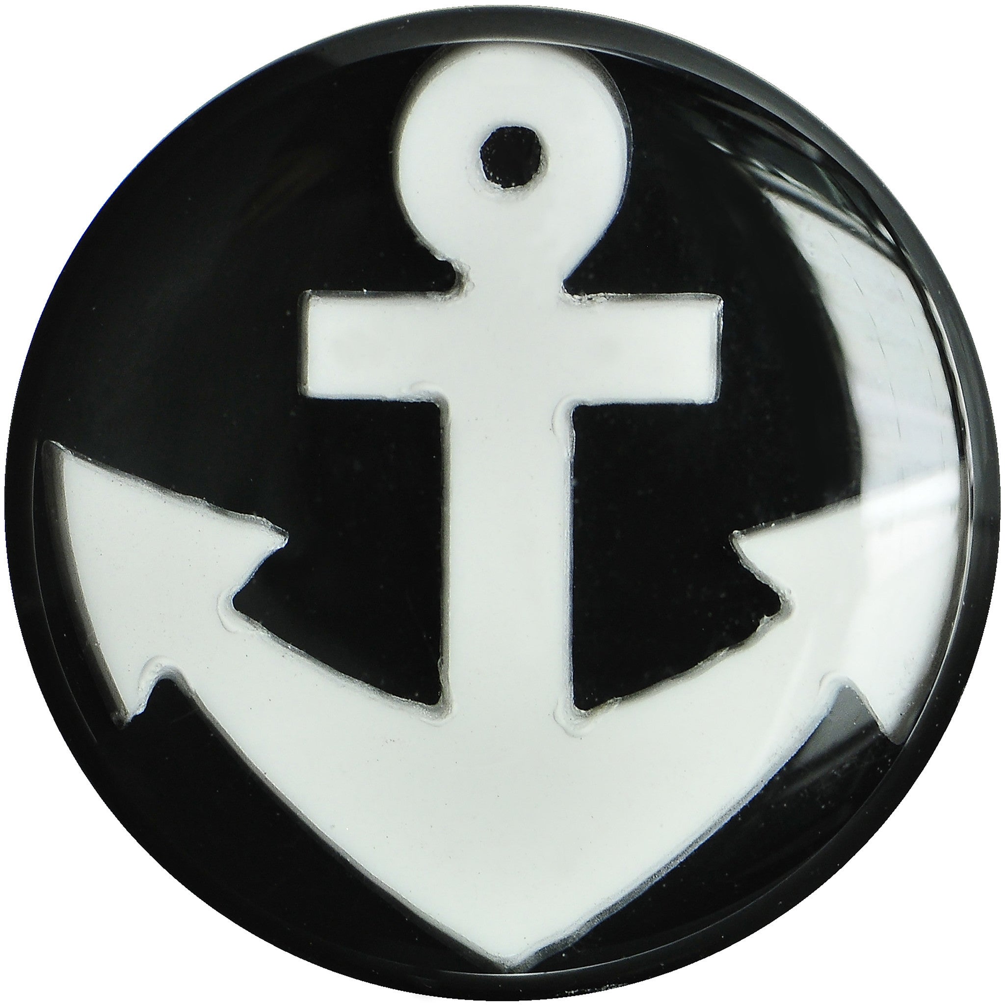 18mm Black Acrylic Drop the White Anchor Saddle Plug