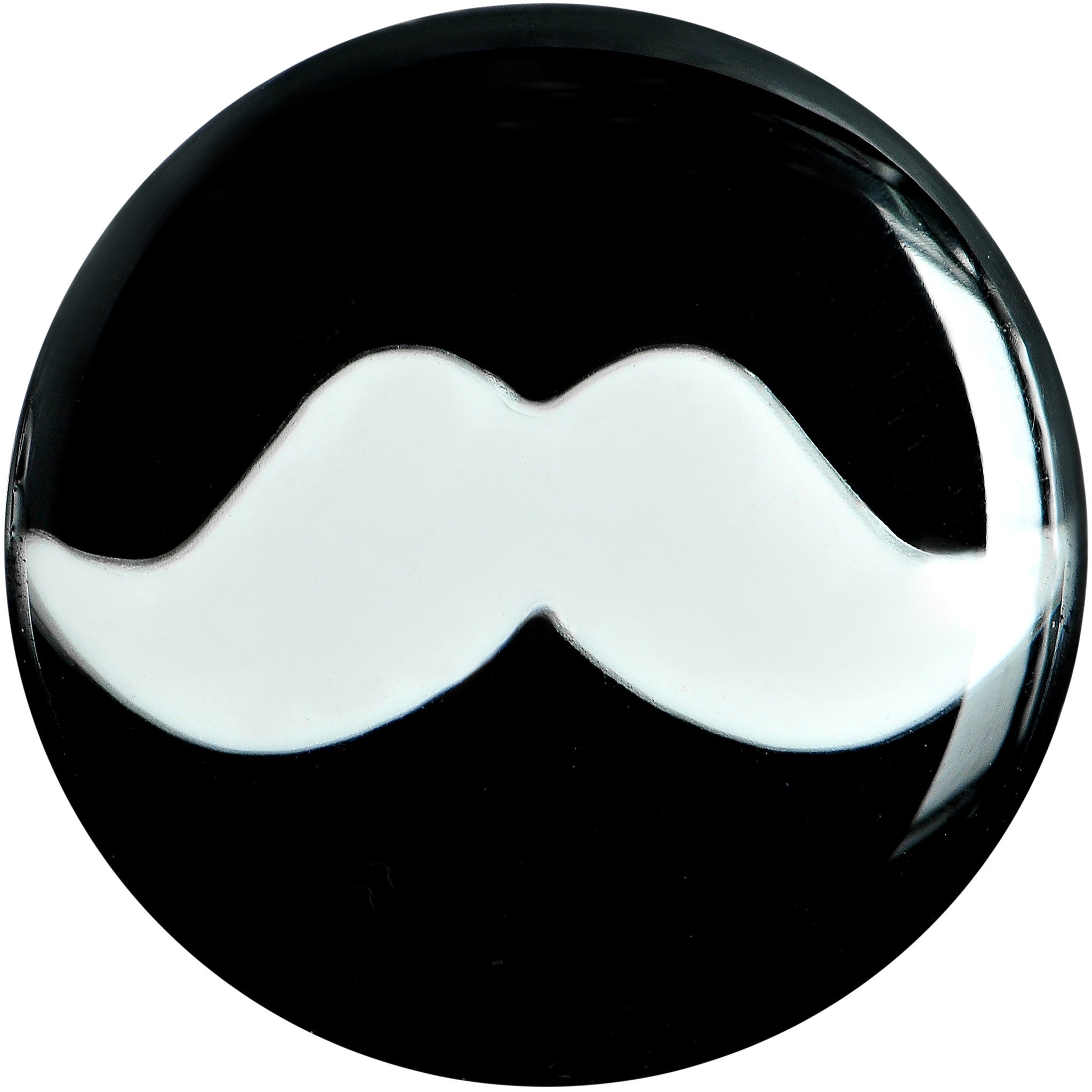 5/8 Black Acrylic White Mustache Saddle Plug