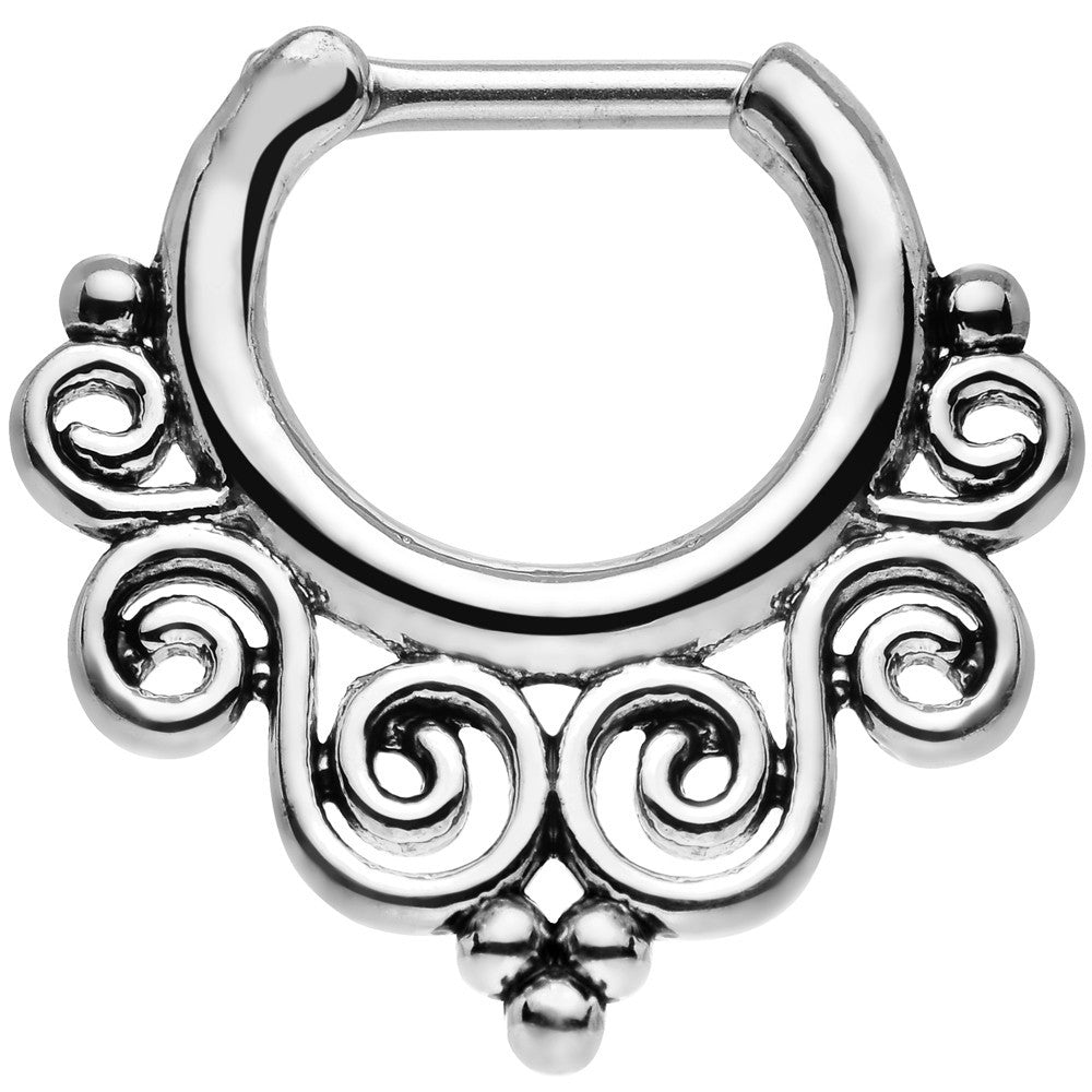 16G 1/4 Stainless Steel Swirling Dream Septum Clicker
