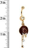 Clear Gem Gold Anodized Hold Your Hat Bright Bow Dangle Belly Ring