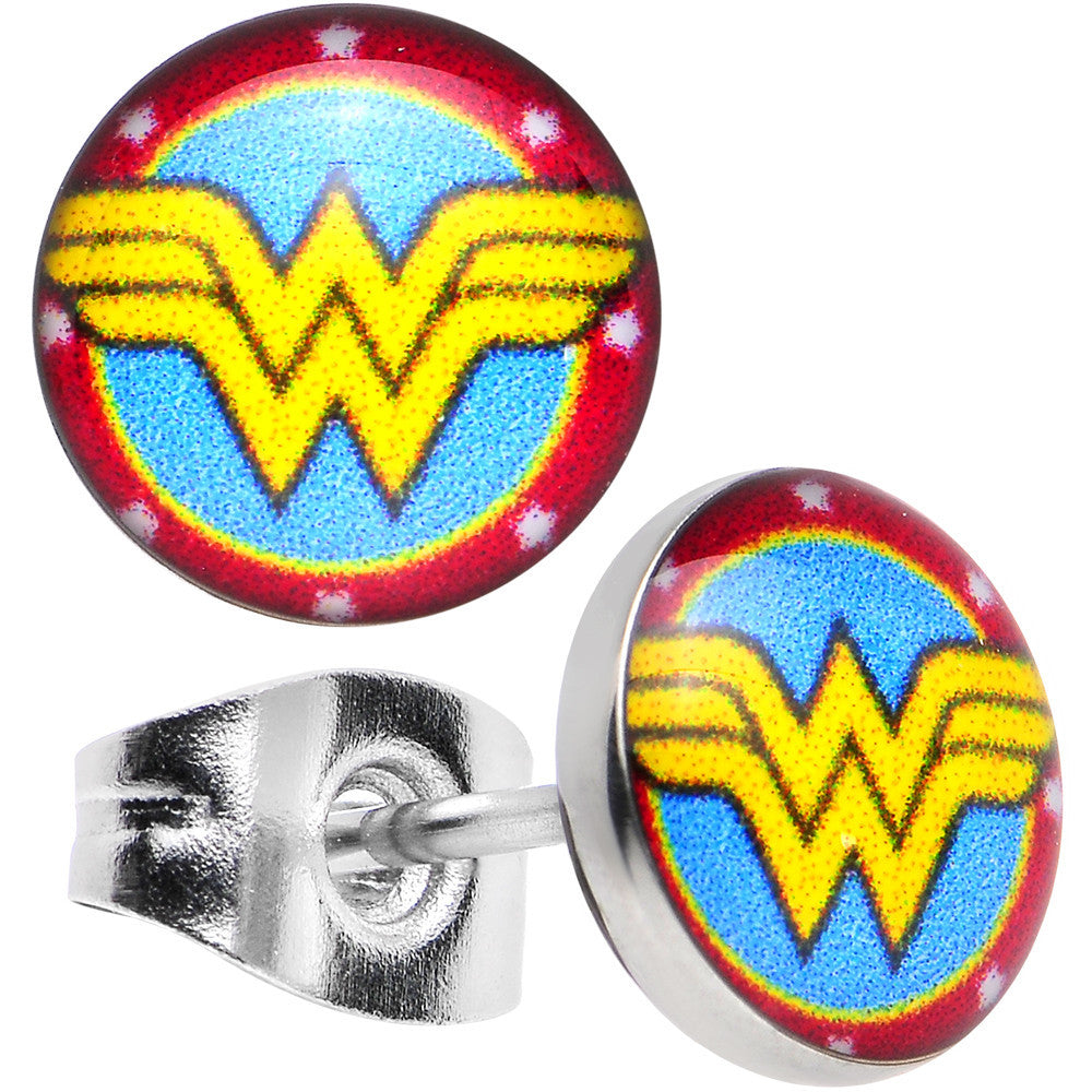 Officially Licensed 316L Stainless Steel Wonder Woman Stud Earrings