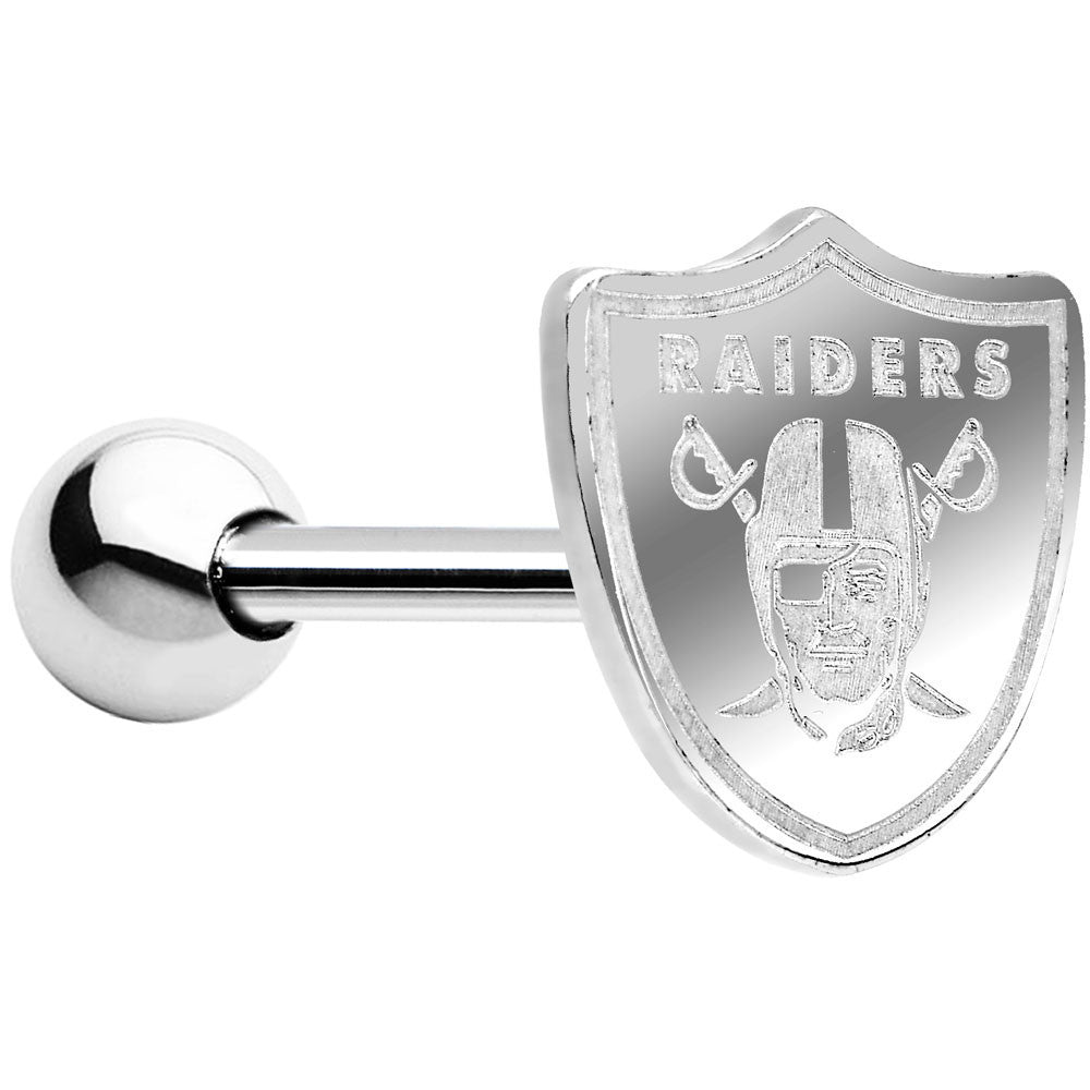 Officially Licensed Oakland Raiders Barbell Tongue Ring