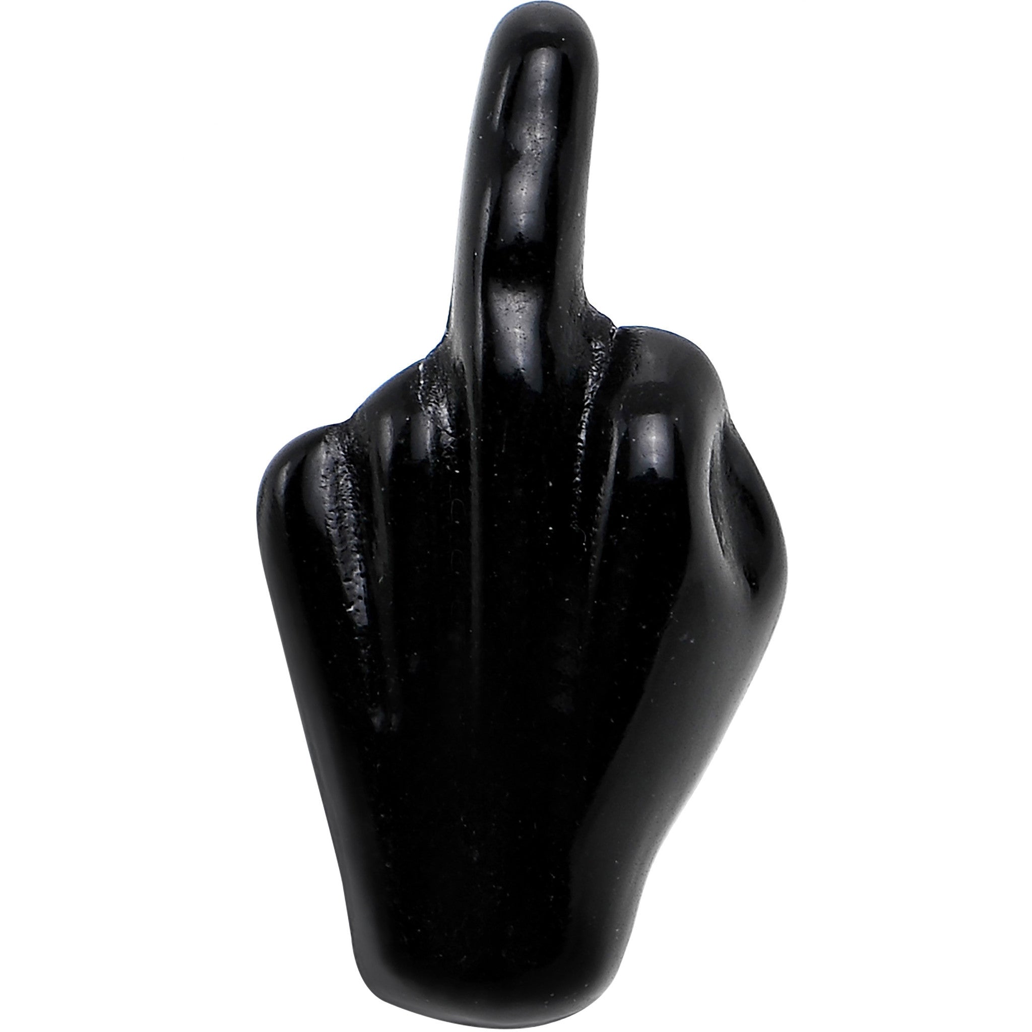 14 Gauge 5/8 Black Acrylic Flip the Middle Finger Barbell Tongue Ring